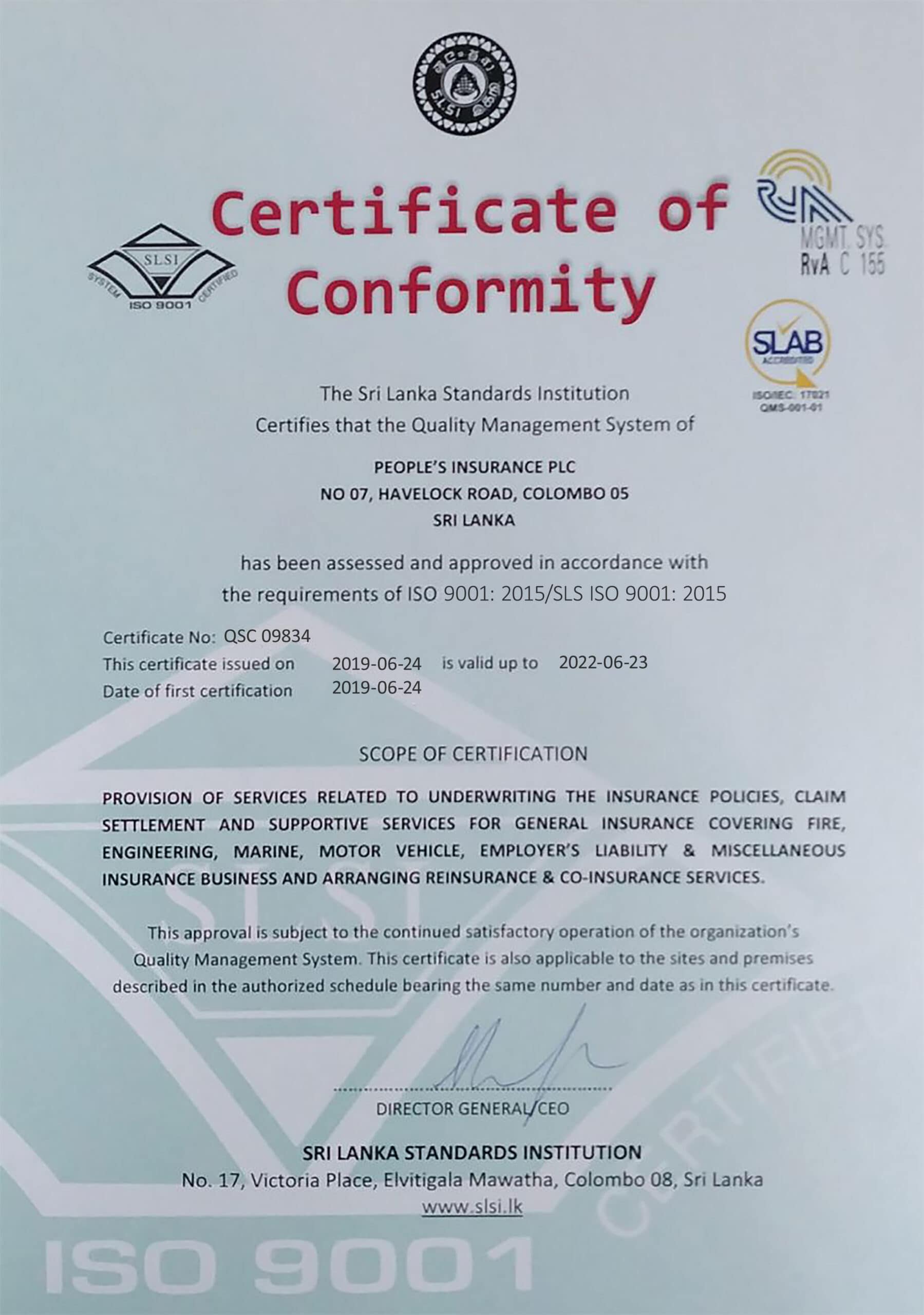 Customizable Fake Proof of Sri Lanka standards institution employer liability Insurance