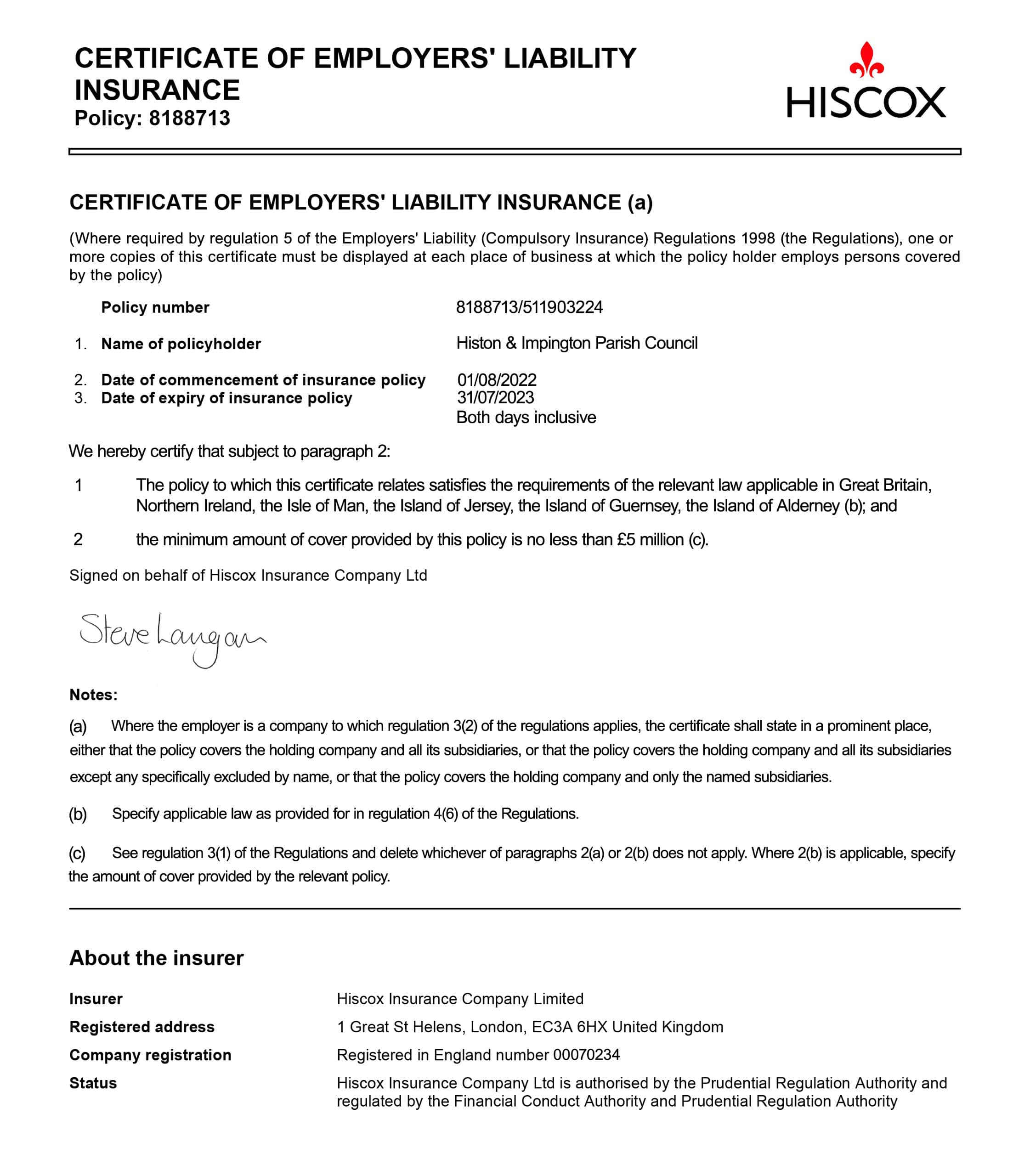 Customizable Fake Proof of hiscox employer liability Insurance Customizable Fake Proof of hiscox employer liability Insurance