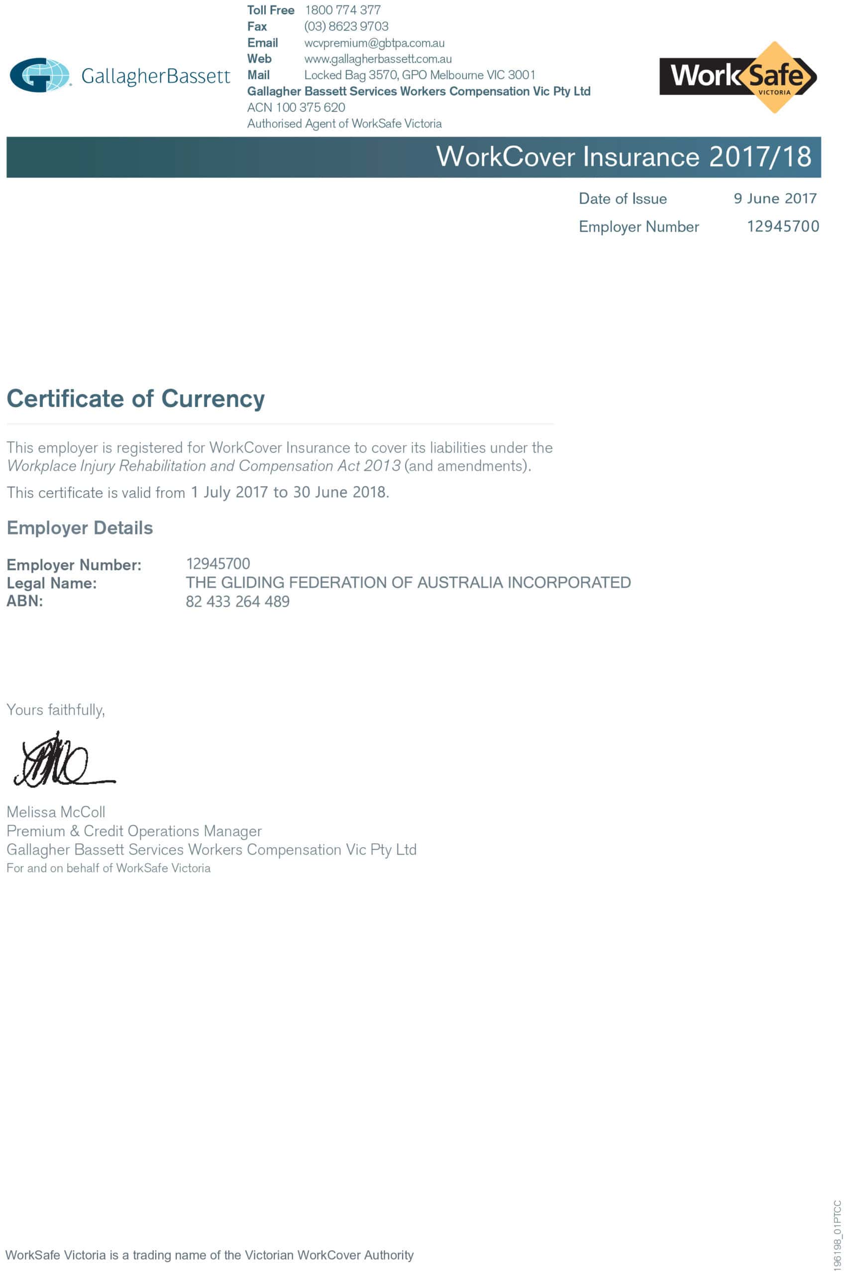 Customizable Fake Proof of worksafe employer liability Insurance