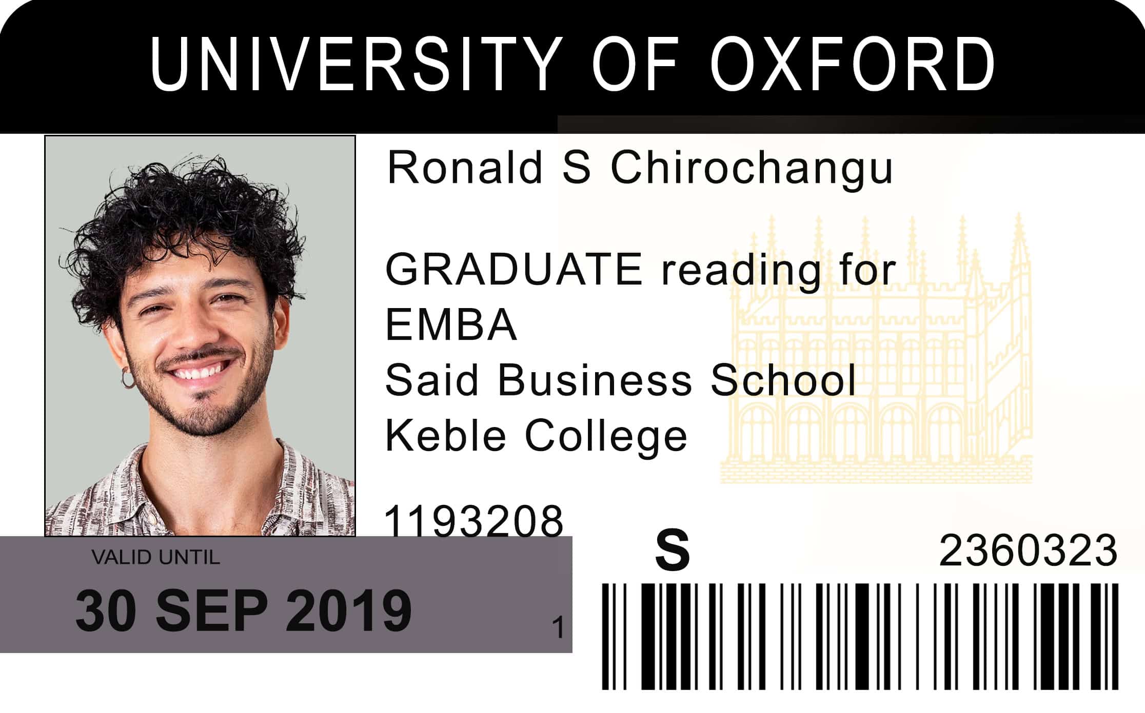 Create University of Oxford Student ID Cards with Fillable PSD Templates
