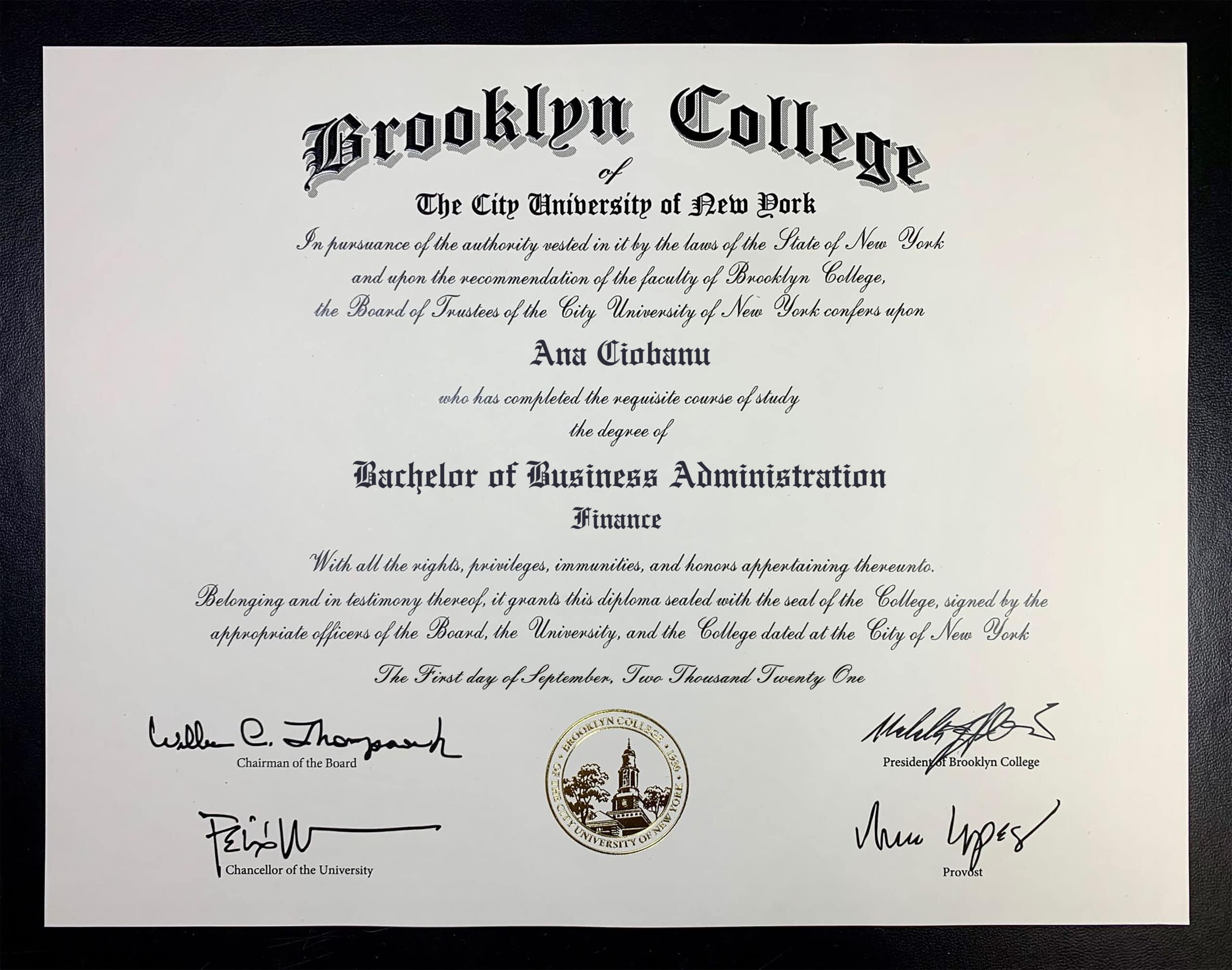 Fake Certificate from Brooklyn College Template Fake Certificate from Brooklyn College Template