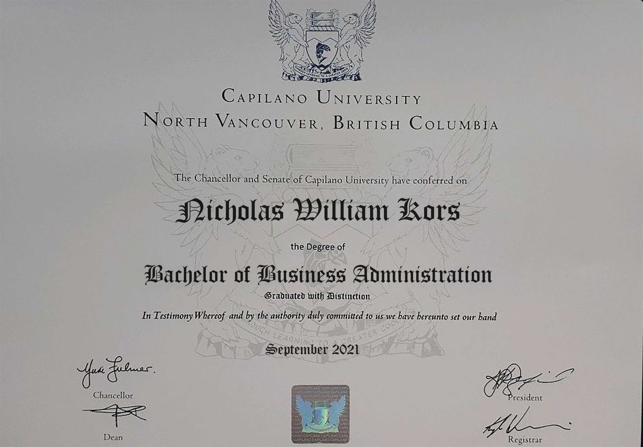 Fake Certificate from Capilano University Template Fake Certificate from Capilano University Template