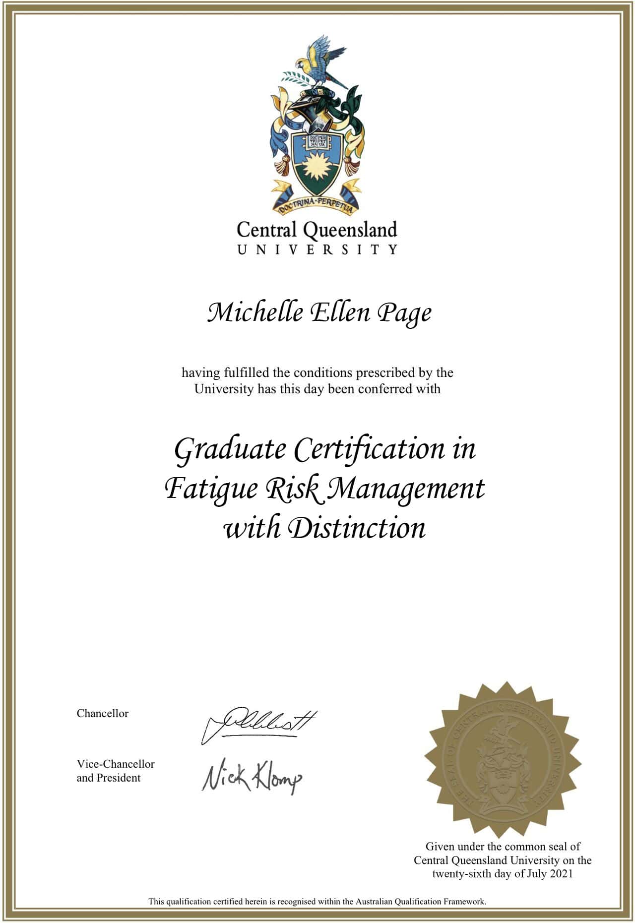 Fake Certificate from Central Queensland University Template Fake Certificate from Central Queensland University Template