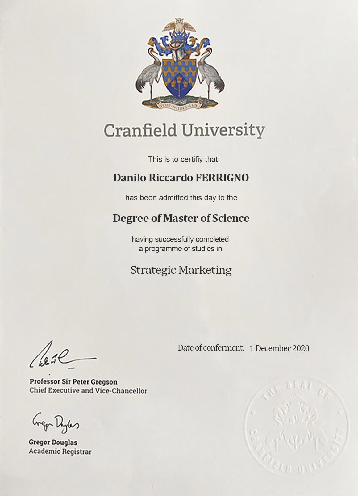 Fake Certificate from Cranfield University Template Fake Certificate from Cranfield University Template