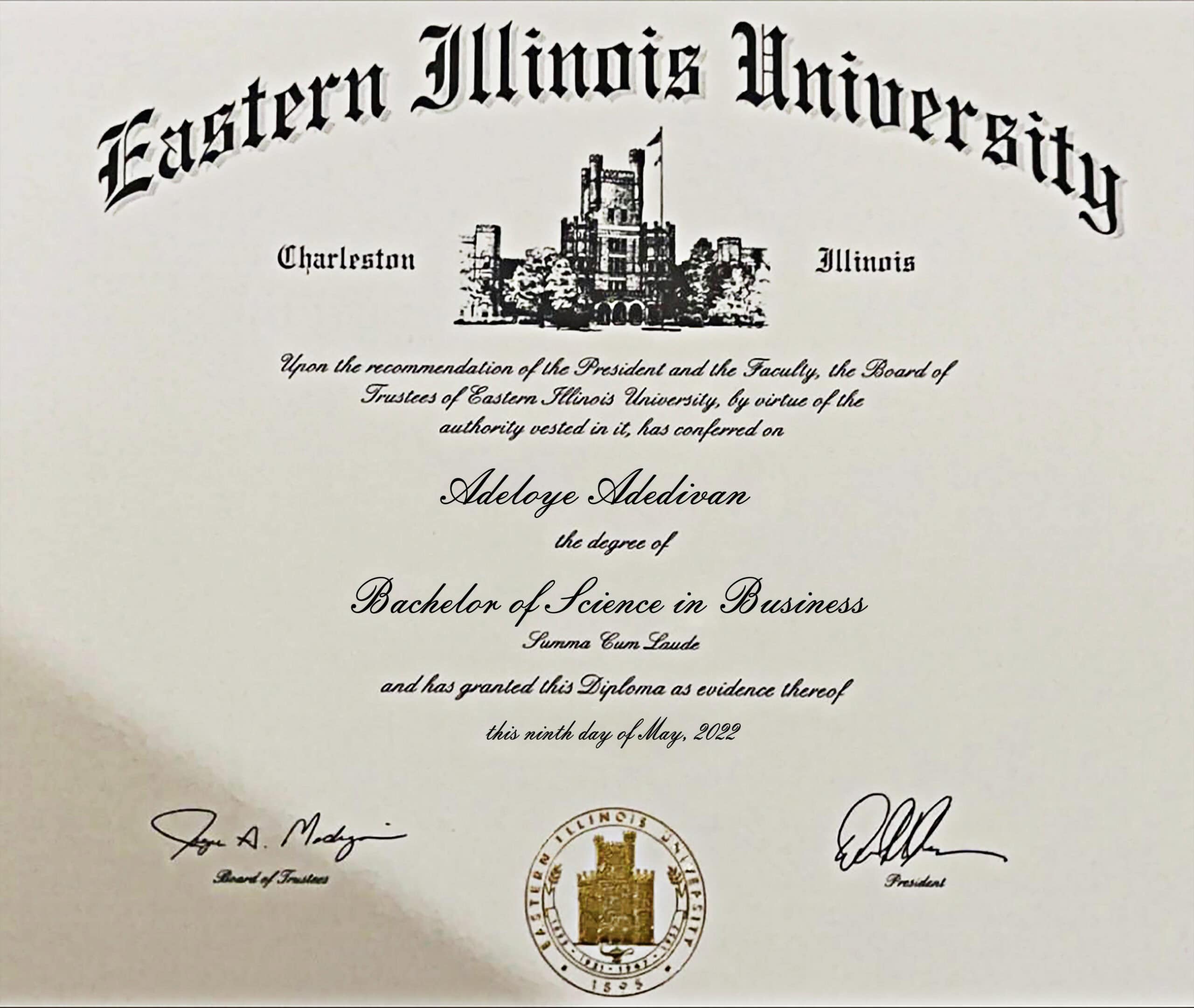 Fake Certificate from Eastern Illinois University Template Fake Certificate from Eastern Illinois University Template