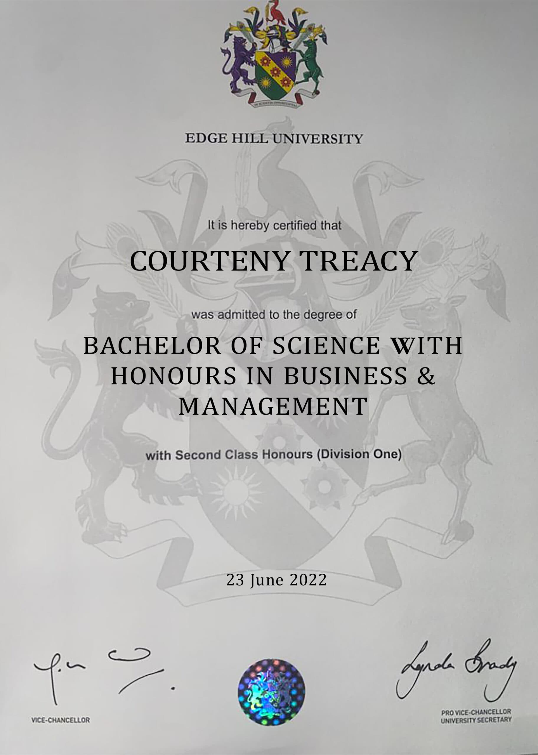 Fake Certificate from Edge Hill University Template Fake Certificate from Edge Hill University Template