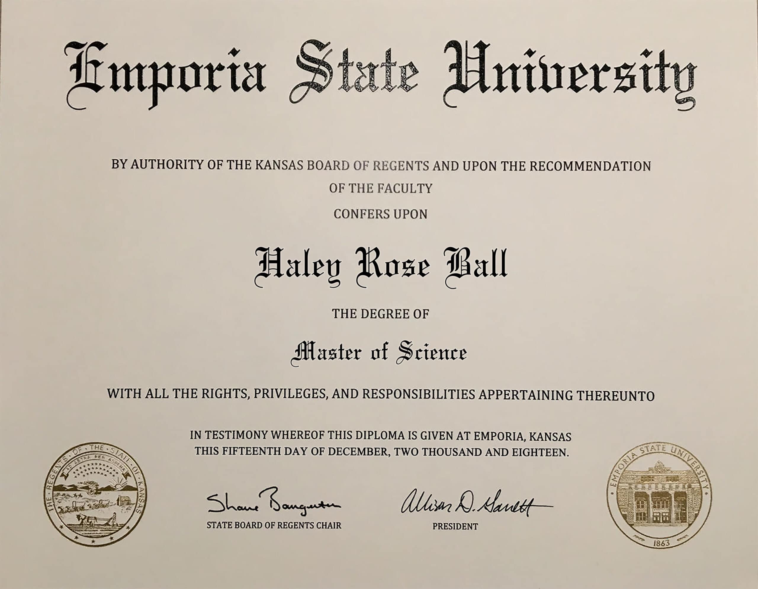Fake Certificate from Emporia State University Template Fake Certificate from Emporia State University Template