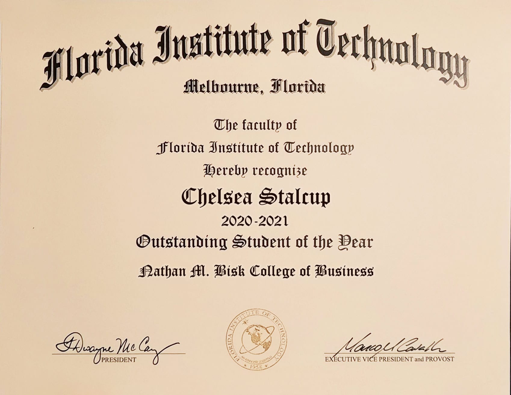 Fake Certificate from Florida Institute of Technology Template Fake Certificate from Florida Institute of Technology Template