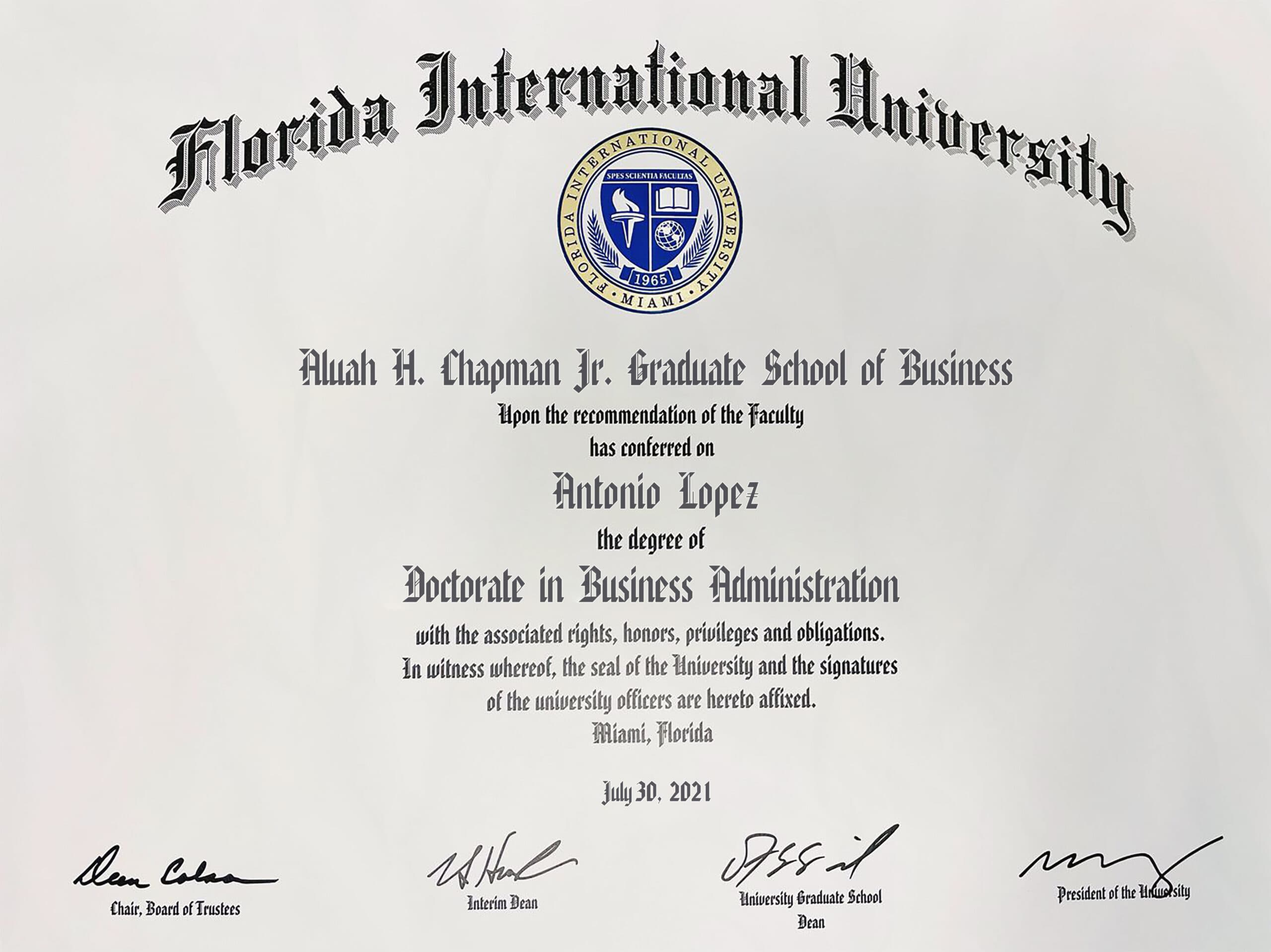 Fake Certificate from Florida International University Template Fake Certificate from Florida International University Template