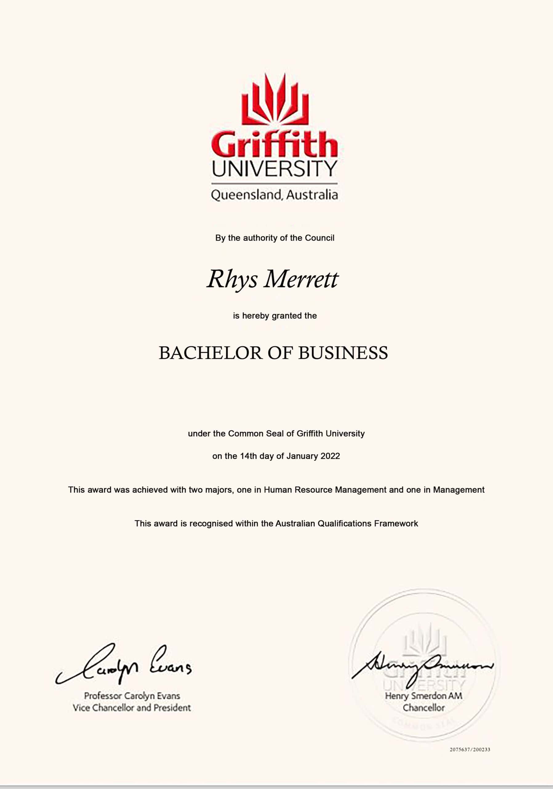 Fake Certificate from Griffith University Template Fake Certificate from Griffith University Template