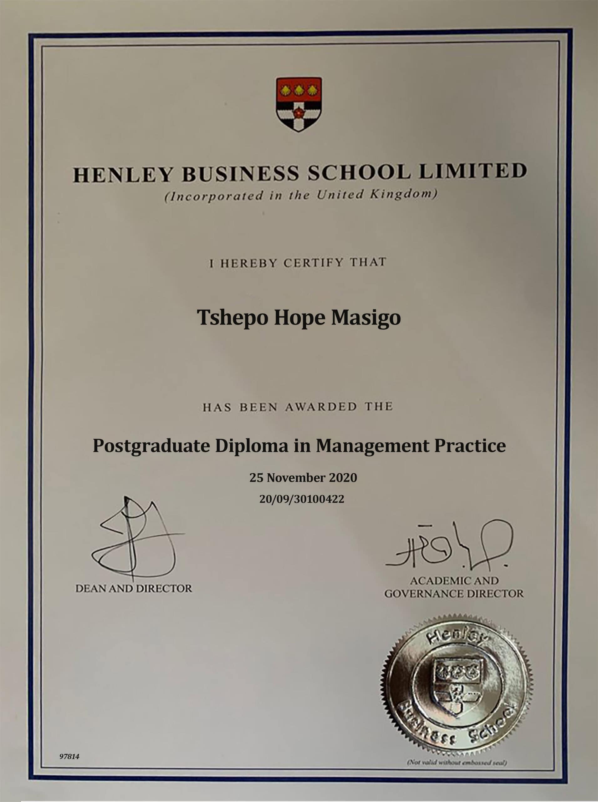 Fake Certificate from Henley Business School Template Fake Certificate from Henley Business School Template