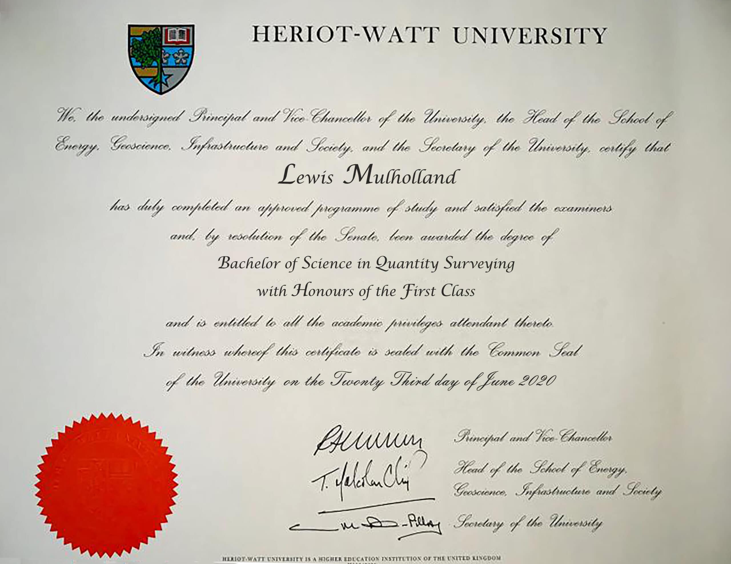 Fake Certificate from Heriot-Watt University Template Fake Certificate from Heriot-Watt University Template