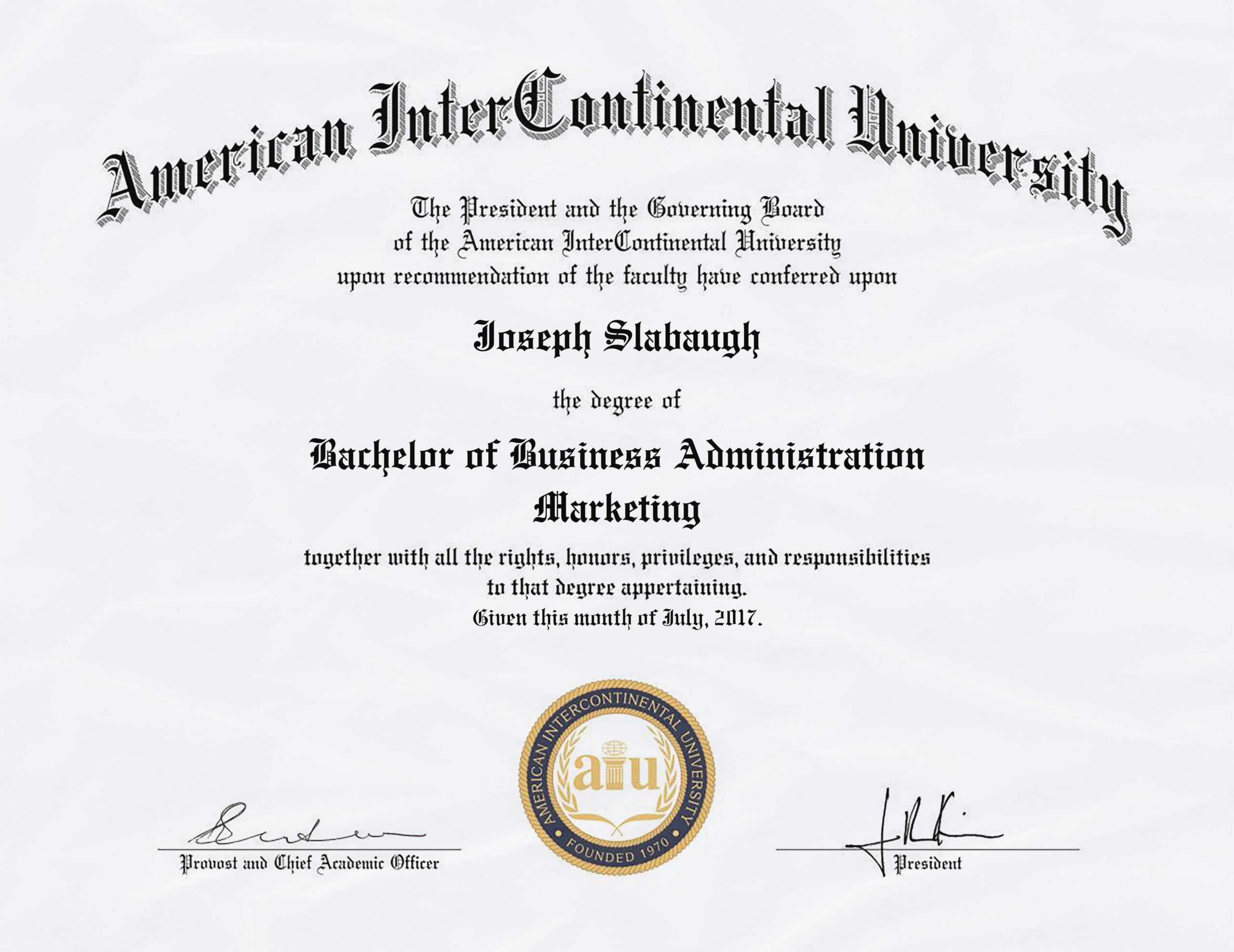 Fake Certificate from InterContinental University Template Fake Certificate from InterContinental University Template
