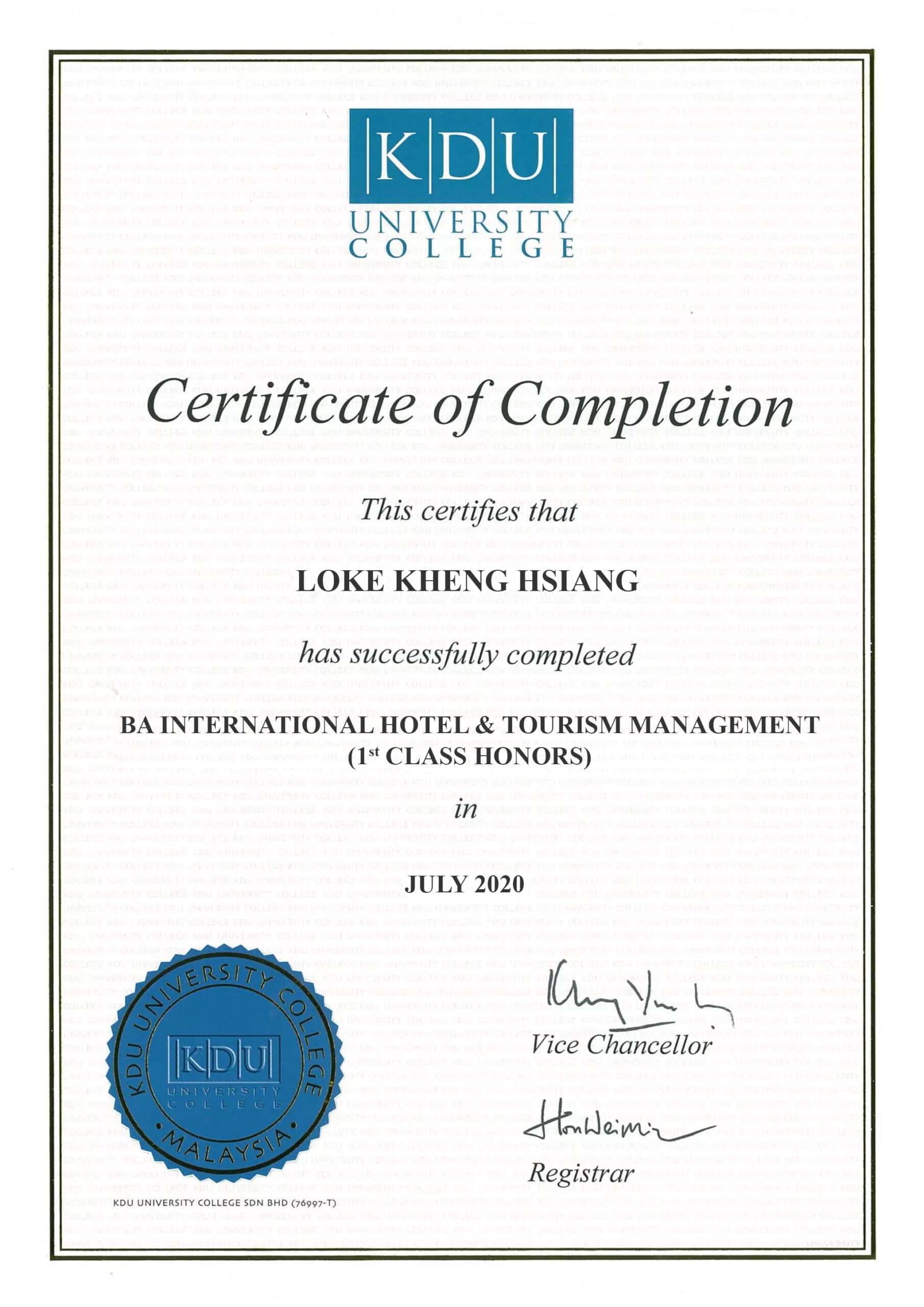 Fake Certificate from KDU University Template Fake Certificate from KDU University Template