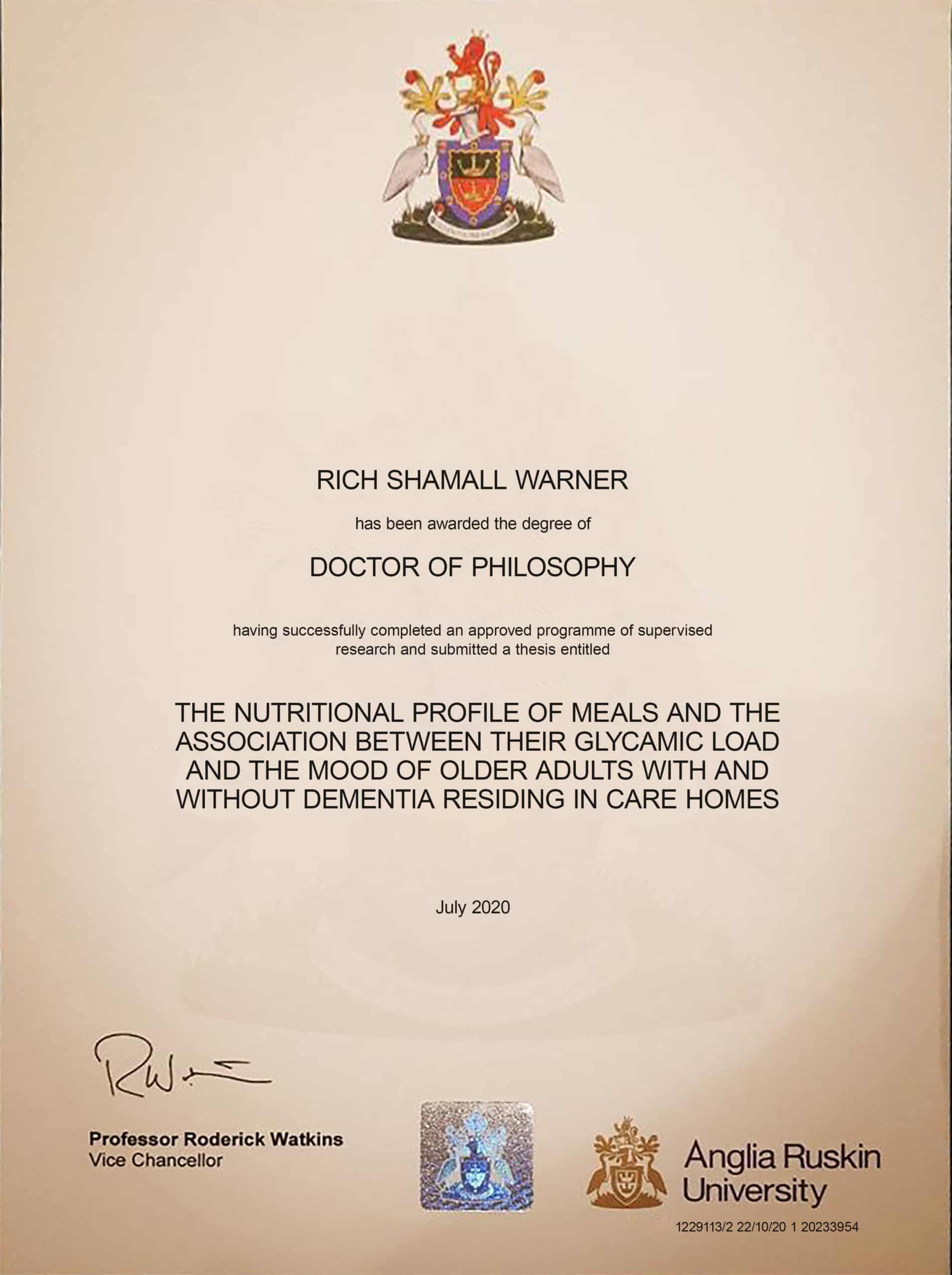 Fake Certificate from Phony Anglia Ruskin University certificate Template
