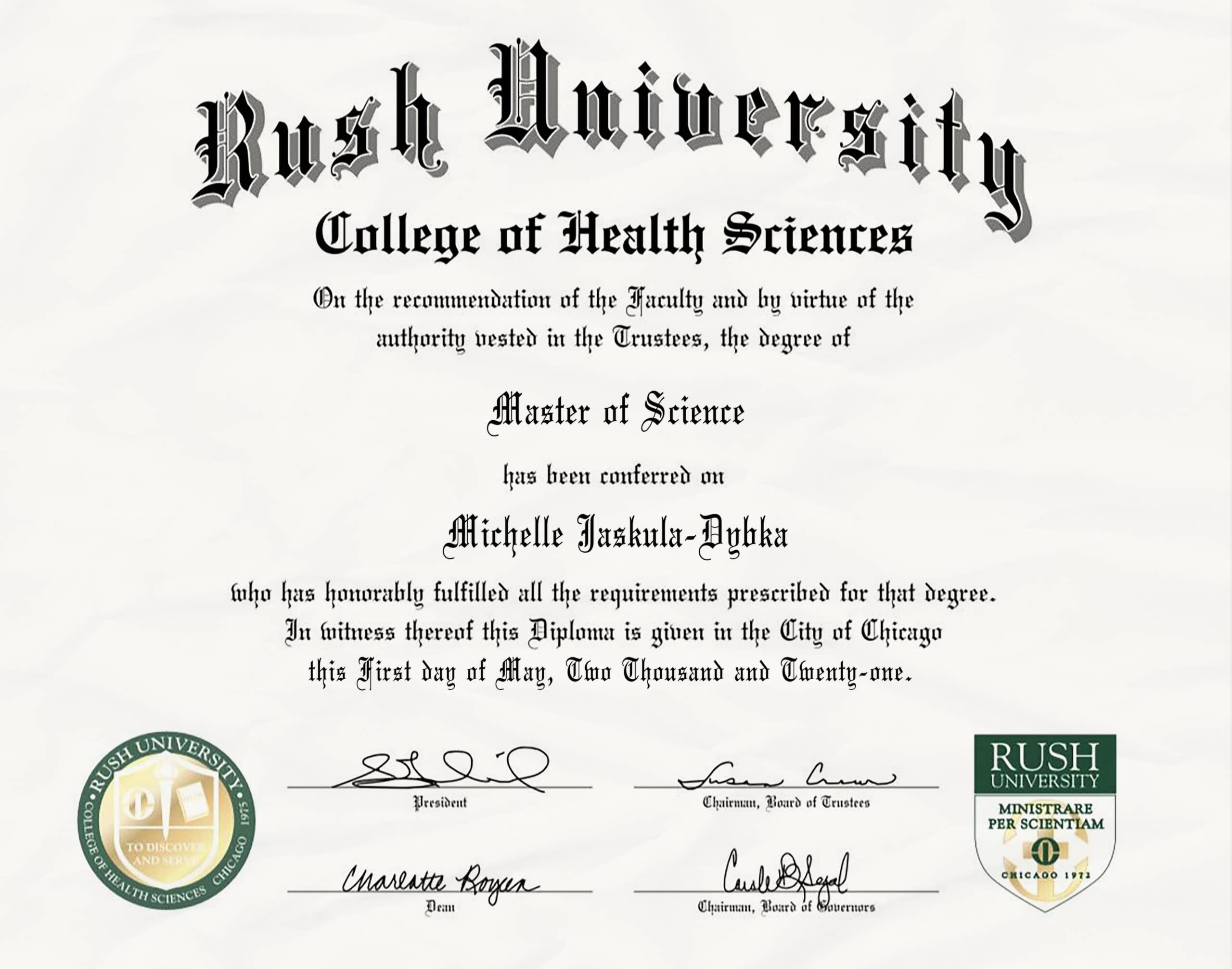 Fake Certificate from Rush University Template Fake Certificate from Rush University Template