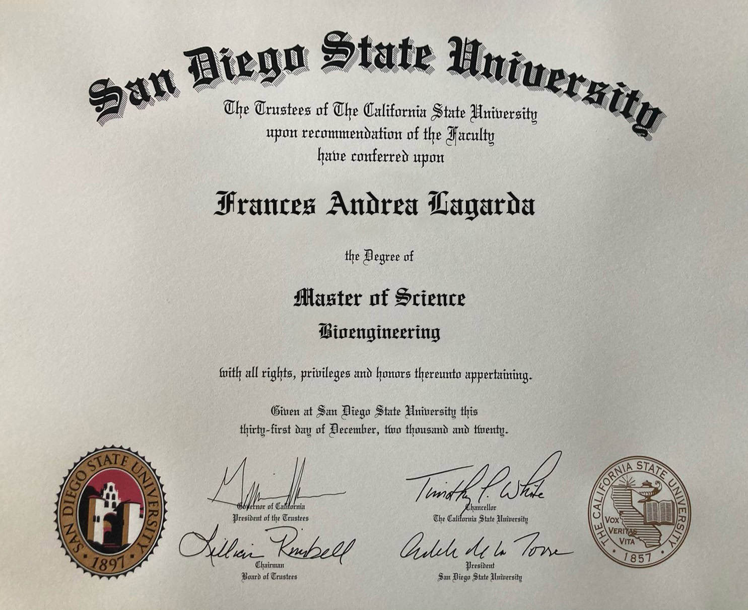 Fake Certificate from San Diego State University Template Fake Certificate from San Diego State University Template