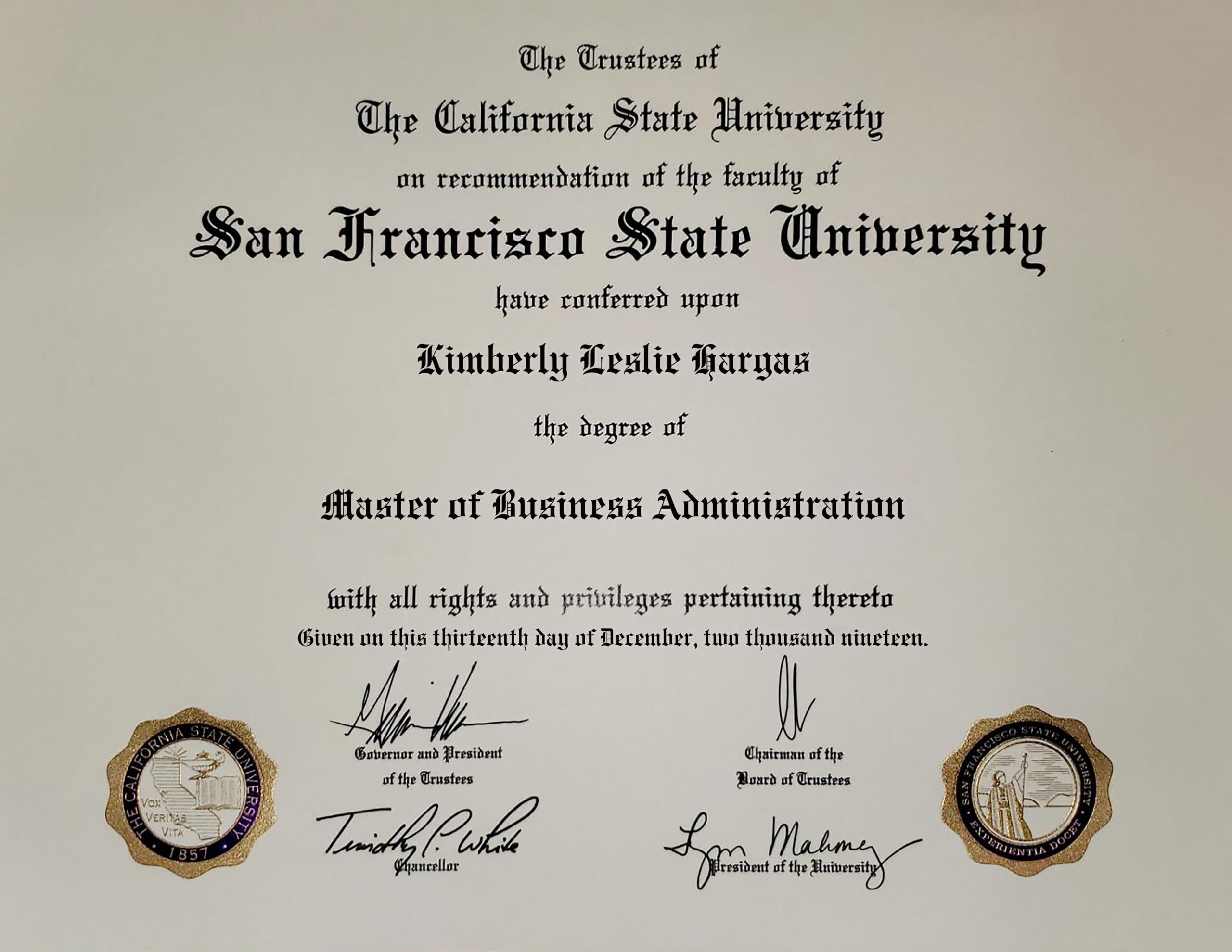 Fake Certificate from San Francisco State University Template Fake Certificate from San Francisco State University Template