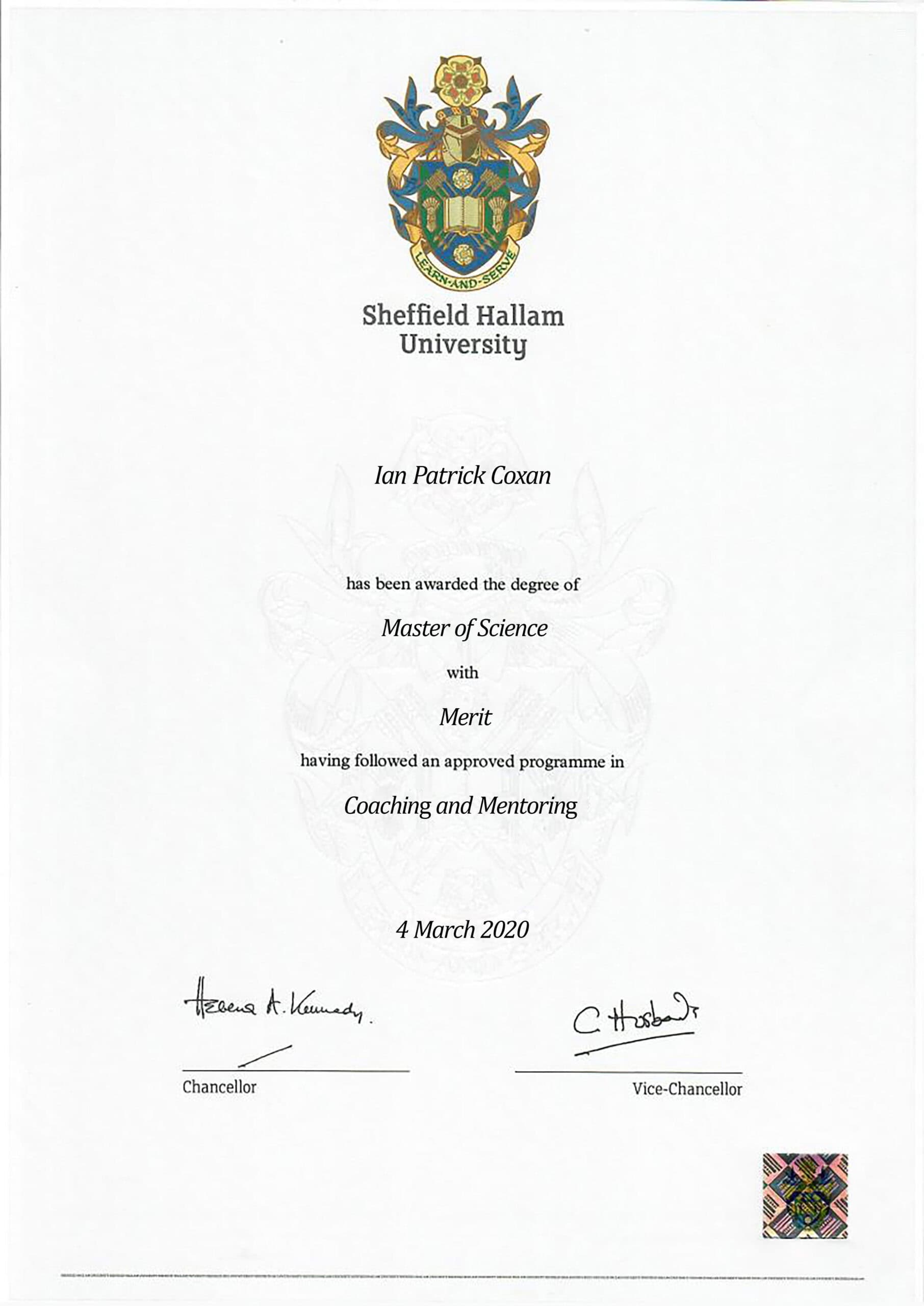 Fake Certificate from Sheffield Hallam University Template Fake Certificate from Sheffield Hallam University Template