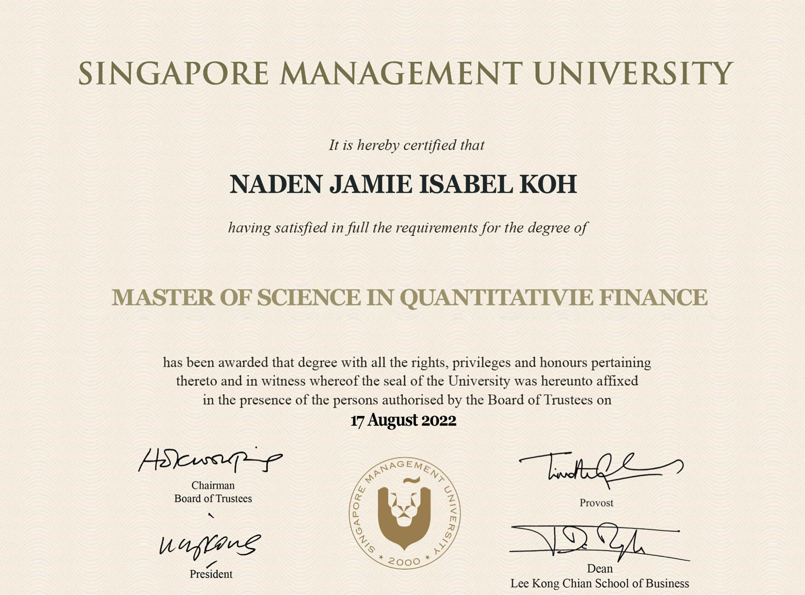 Fake Certificate from Singapore Management University (SMU) Template Fake Certificate from Singapore Management University (SMU) Template