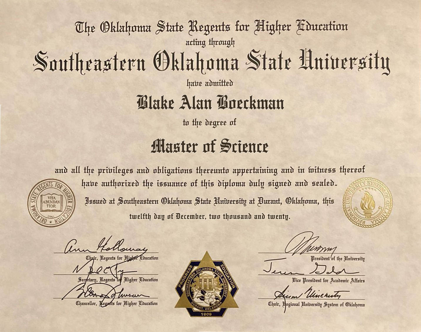 Fake Certificate from Southeastern Oklahoma State University Template Fake Certificate from Southeastern Oklahoma State University Template