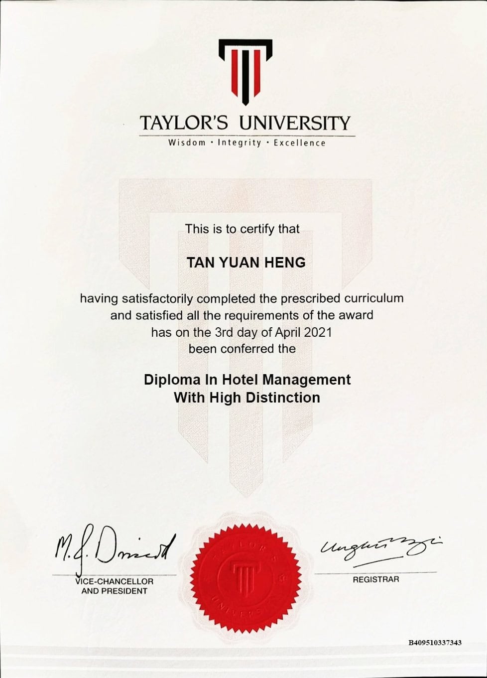 Fake Certificate from Taylor's University Template Fake Certificate from Taylor's University Template