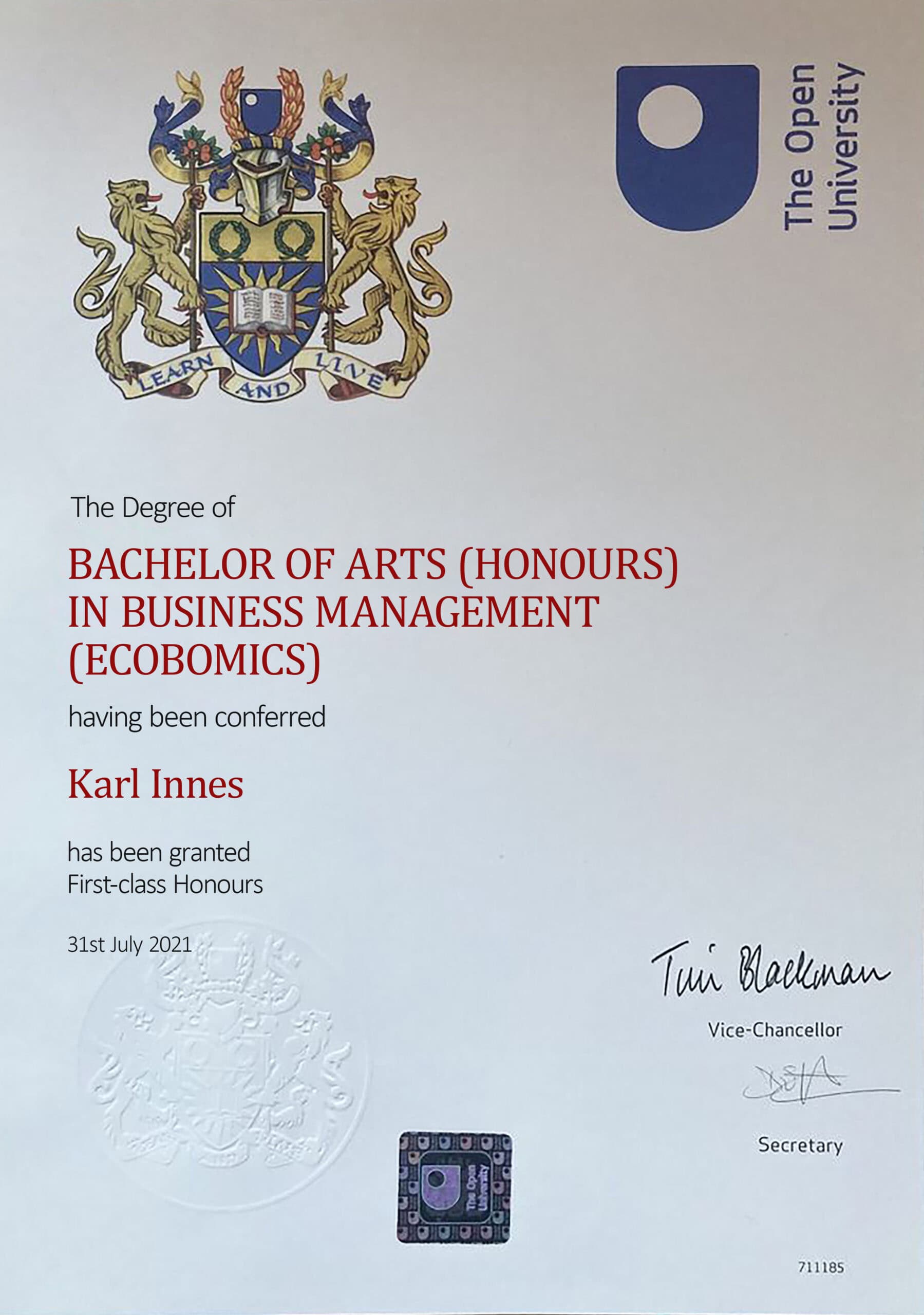 Fake Certificate from The Open University Template Fake Certificate from The Open University Template