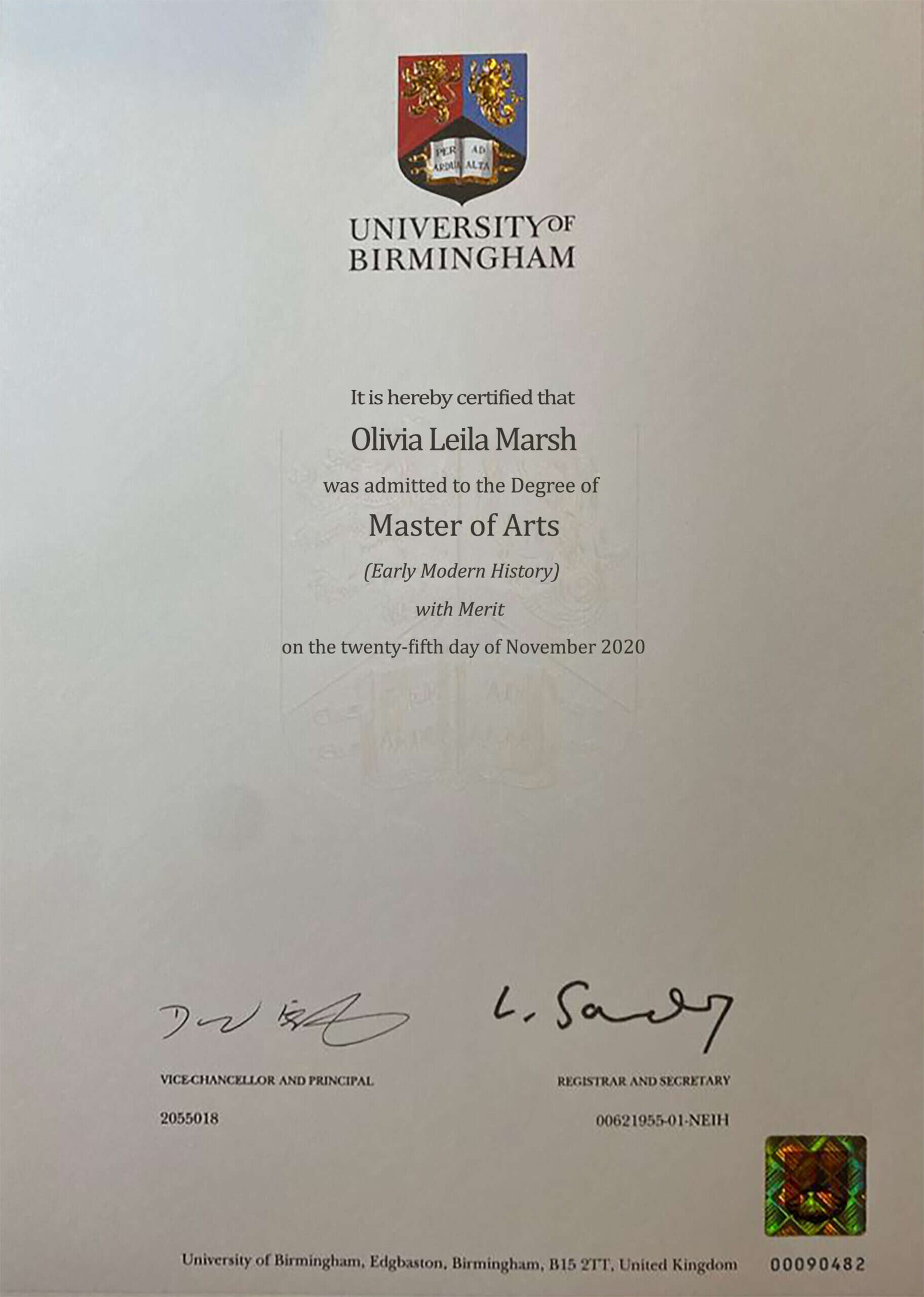 Fake Certificate from University Of Birmingham Template Fake Certificate from University Of Birmingham Template