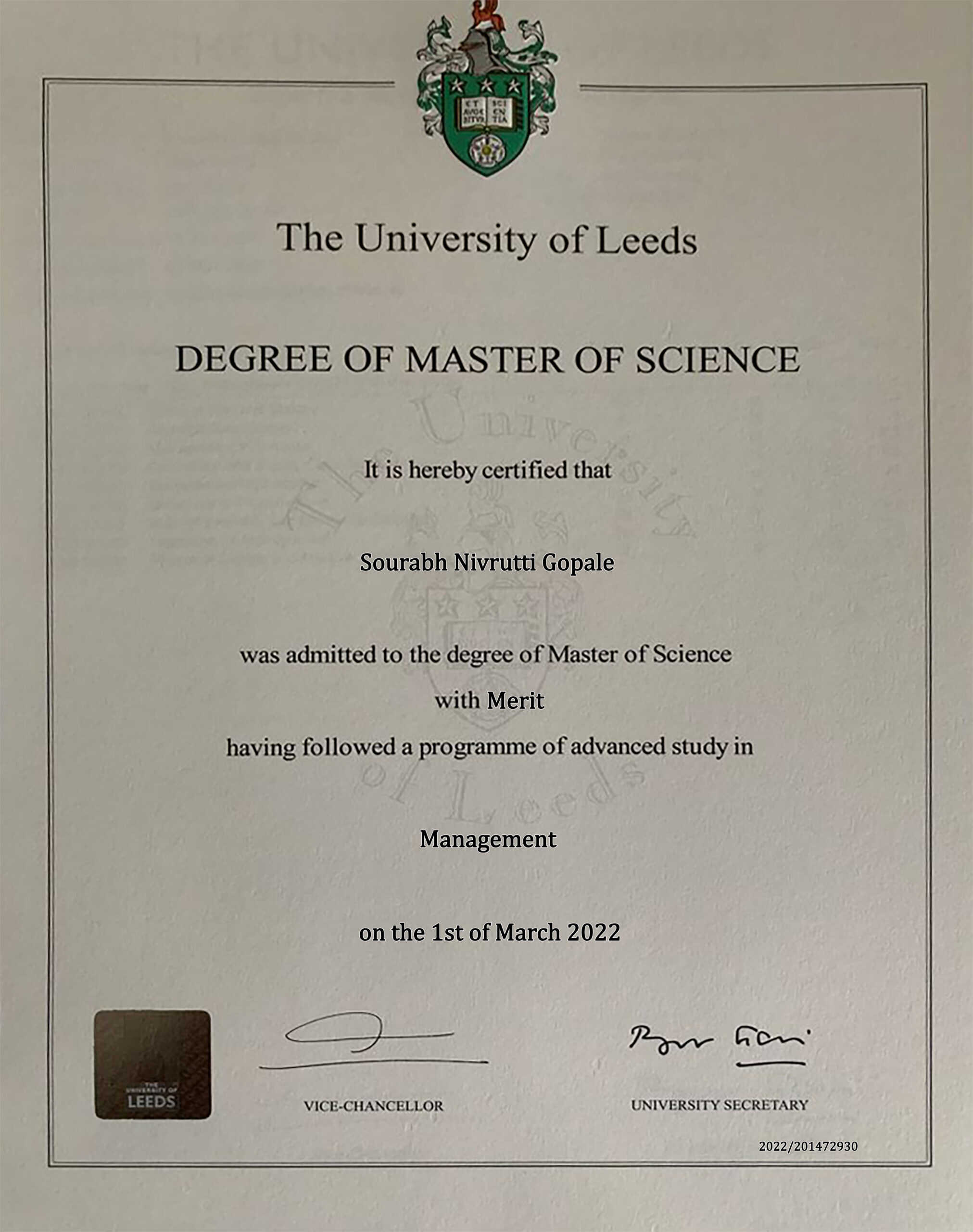 Fake Certificate from University Of Leeds Template Fake Certificate from University Of Leeds Template