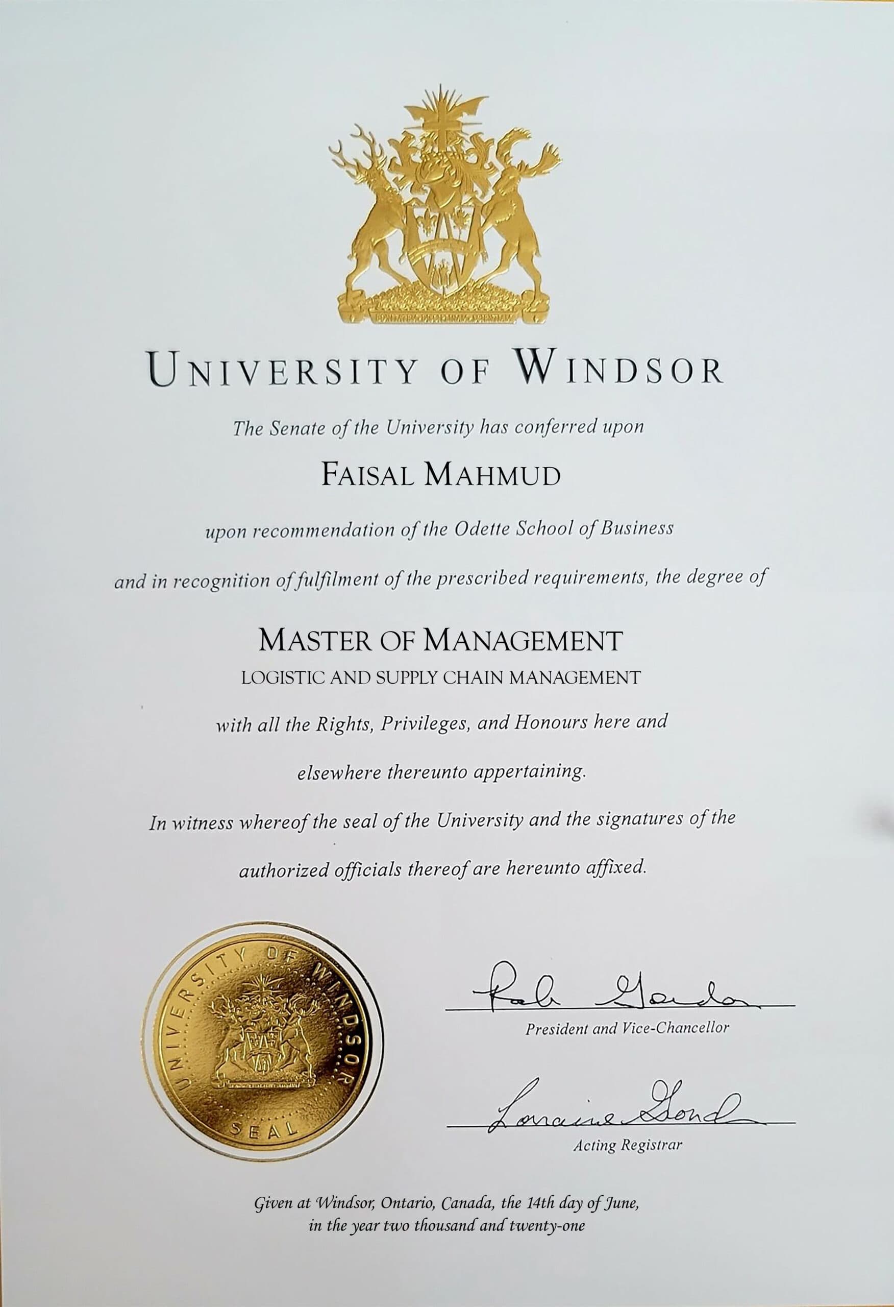 Fake Certificate from University Of Windsor Template Fake Certificate from University Of Windsor Template