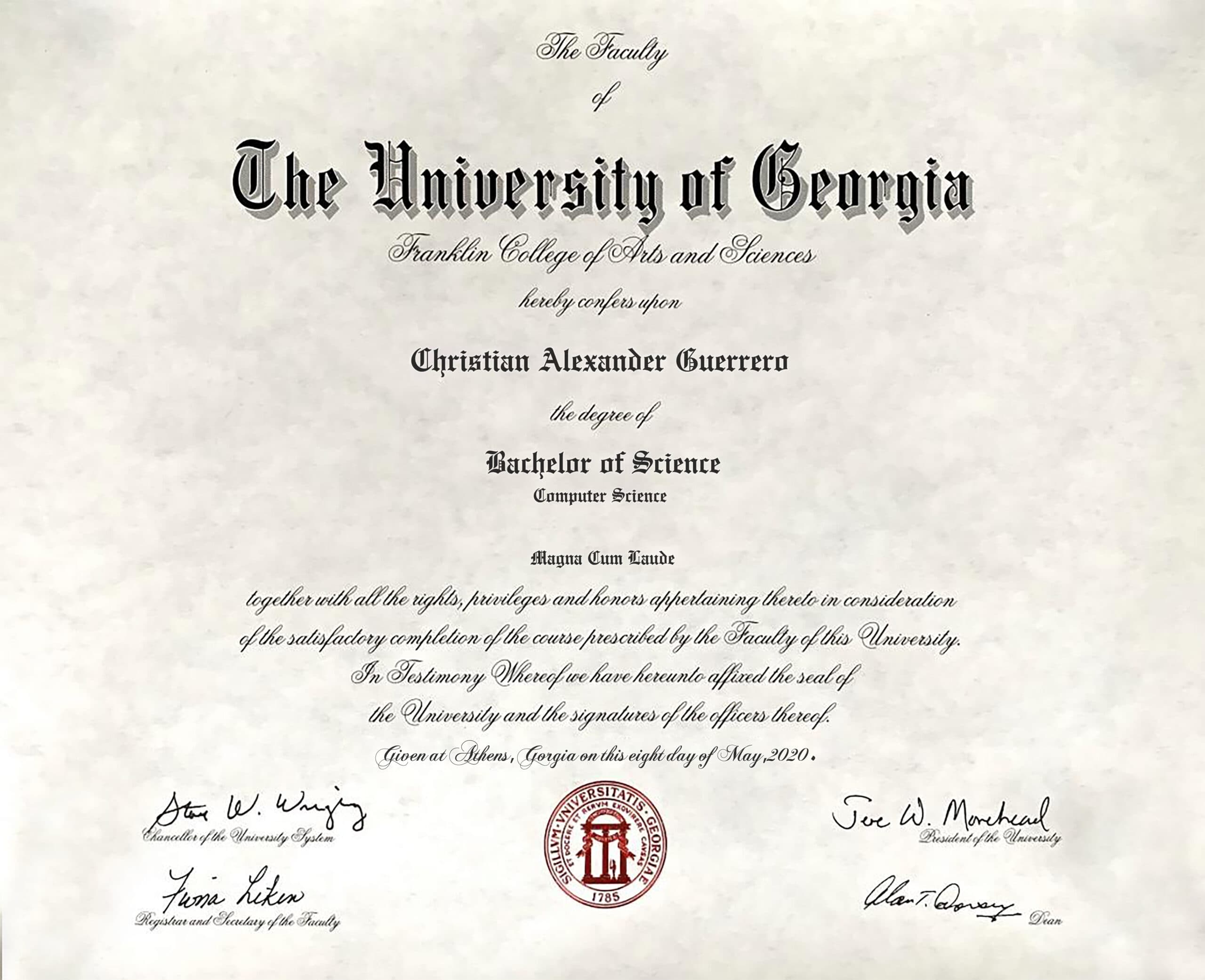 Fake Certificate from University of Georgia Template Fake Certificate from University of Georgia Template