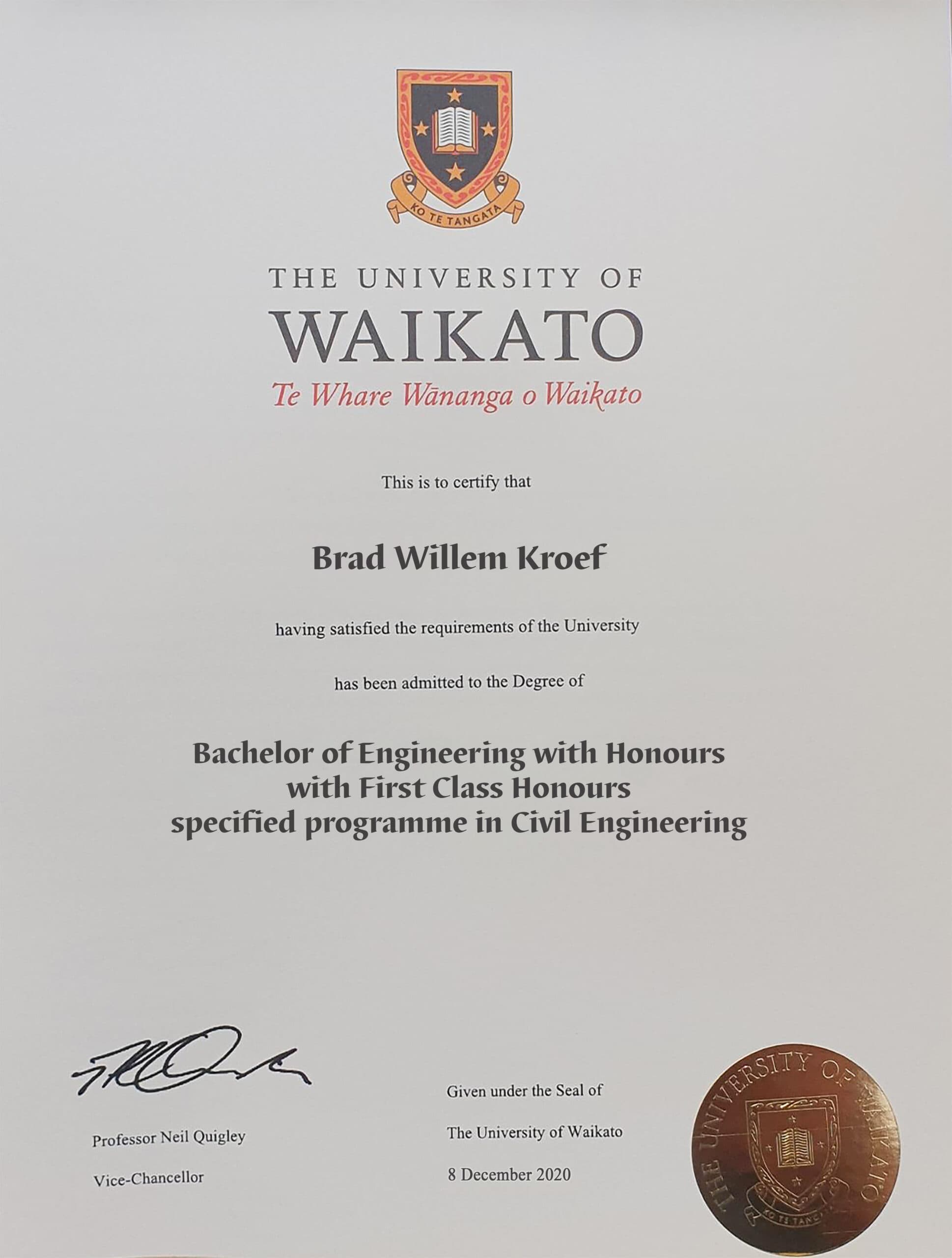Fake Certificate from University of Waikato Template Fake Certificate from University of Waikato Template