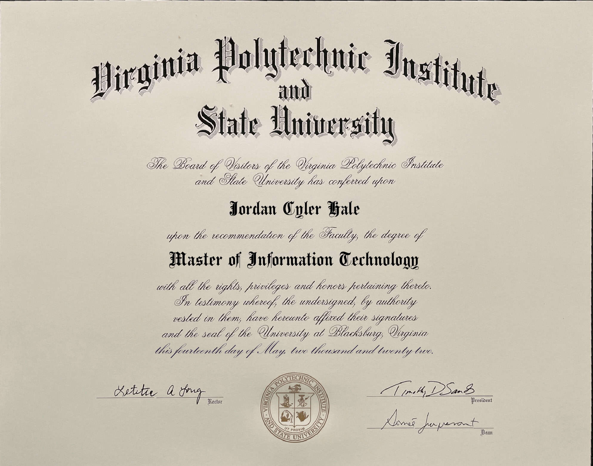 Fake Certificate from Virginia Tech University Template Fake Certificate from Virginia Tech University Template