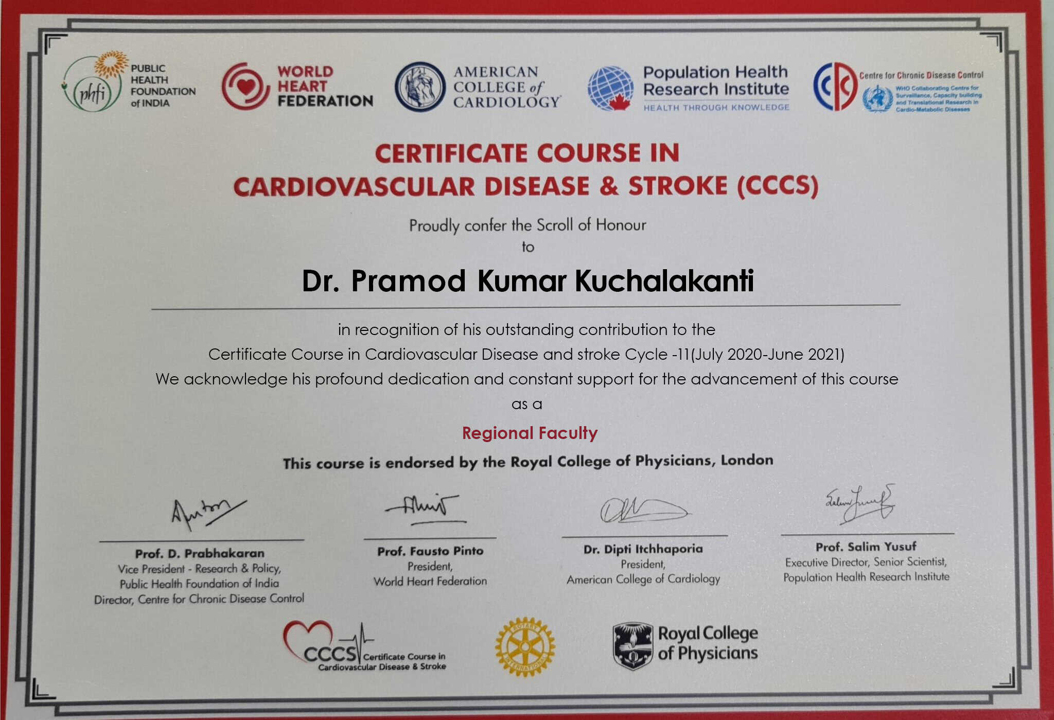 Fake Course on Cardiovascular Disease Medical Certificate PSD Templates (Version1)