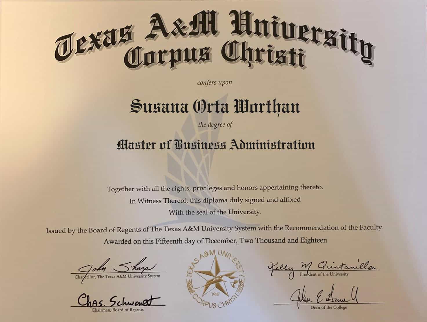 Fake Graduation Certificate from Texas A&M University (Corpus Christi) Template Fake Graduation Certificate from Texas A&M University (Corpus Christi) Template