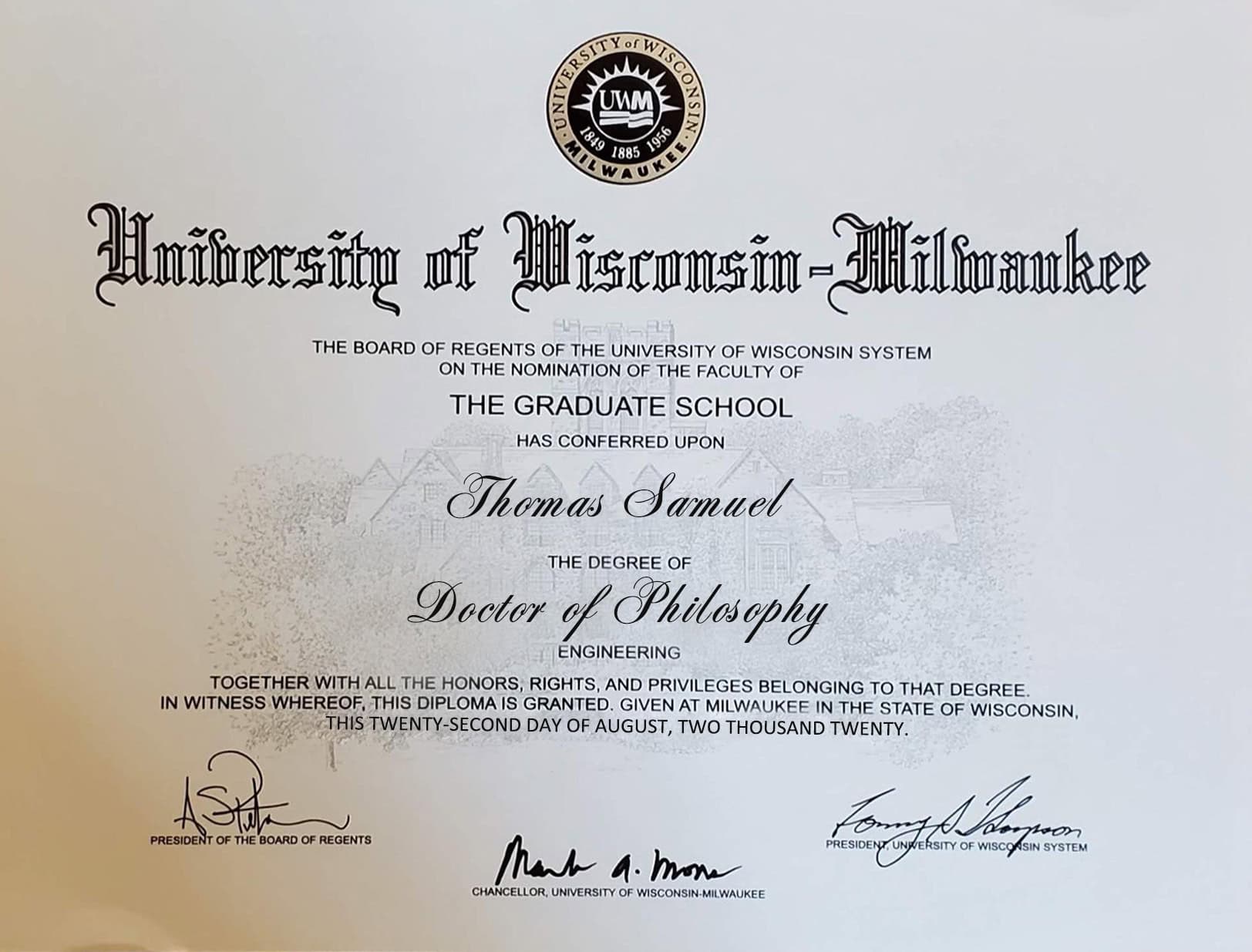 Fake Graduation Certificate from UW Milwaukee University Template Fake Graduation Certificate from UW Milwaukee University Template