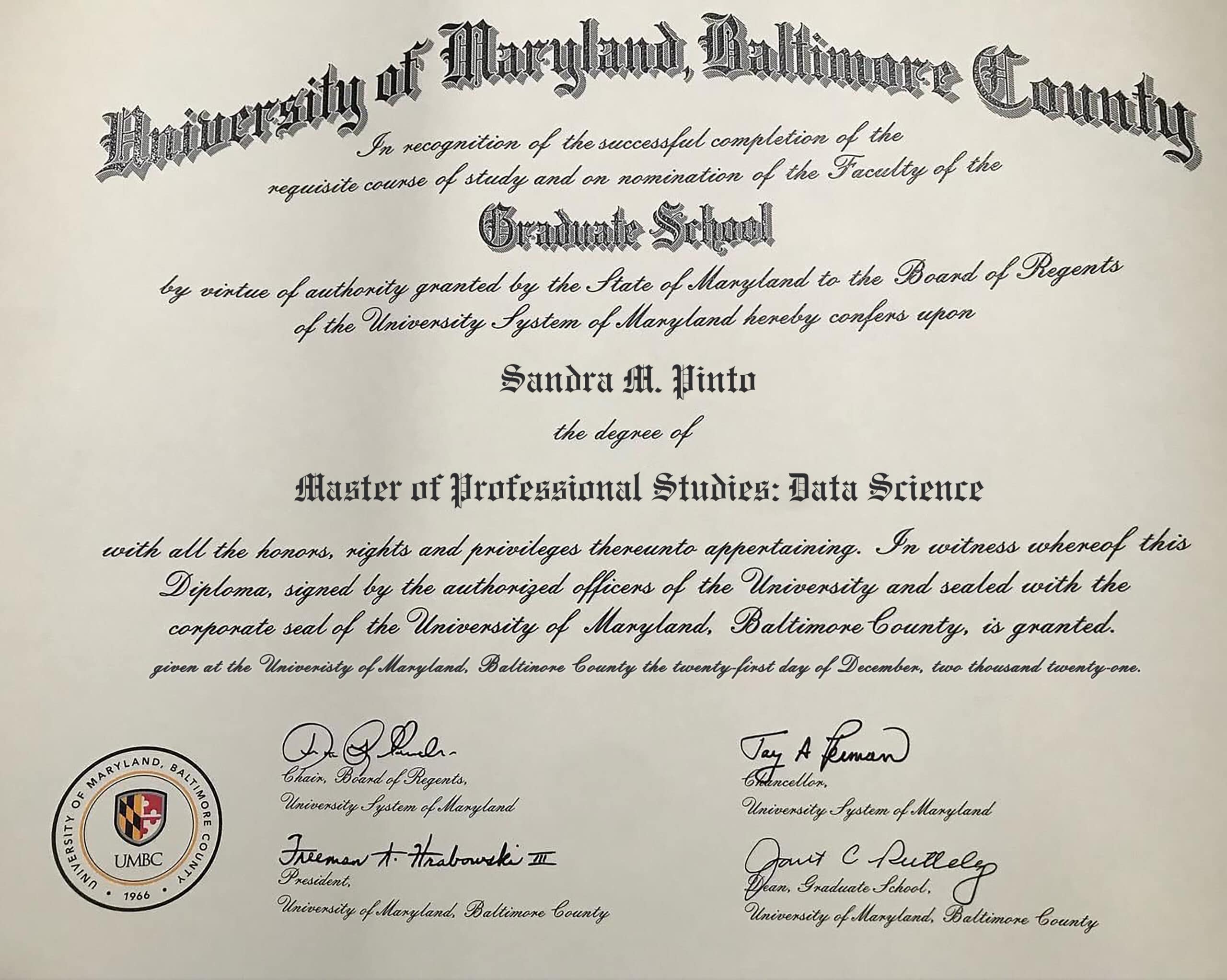 Fake Graduation Certificate from University Of Maryland Template