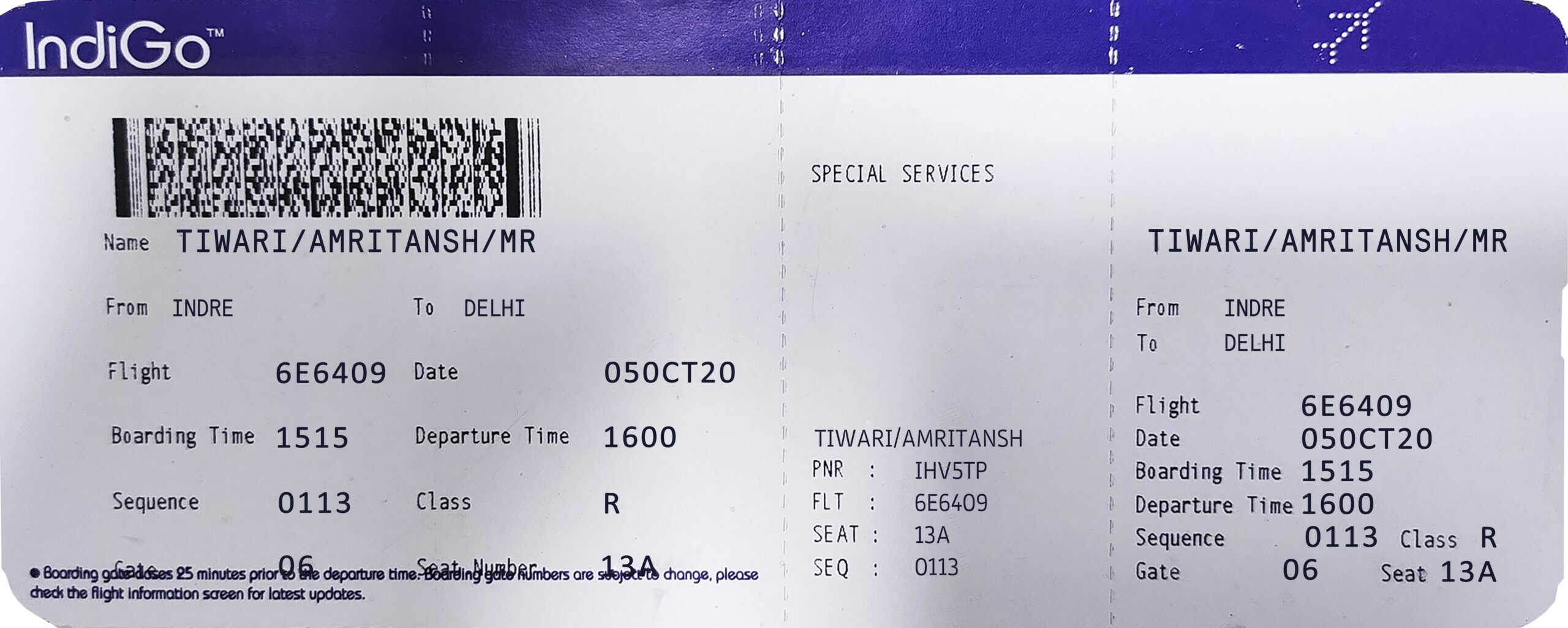 Fake IndiGo airline Airline Ticket