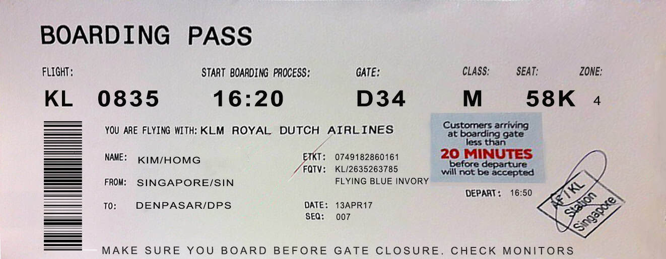 Fake KLM Royal Dutch Airline Ticket