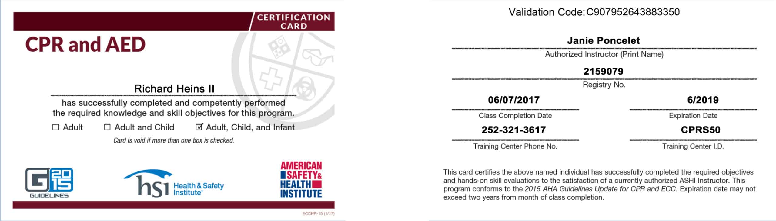 Fake Printable Americans safety health institute CPRAED Card (version1) Fake Printable Americans safety health institute CPRAED Card (version1)