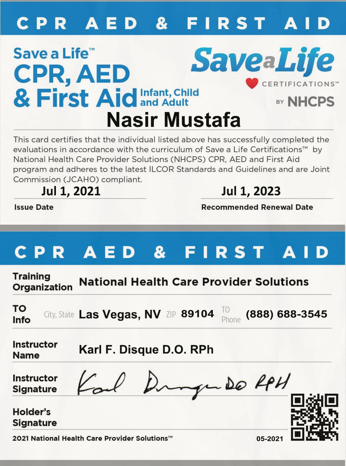 Fake Printable save a life CPRAED Card Fake Printable save a life CPRAED Card