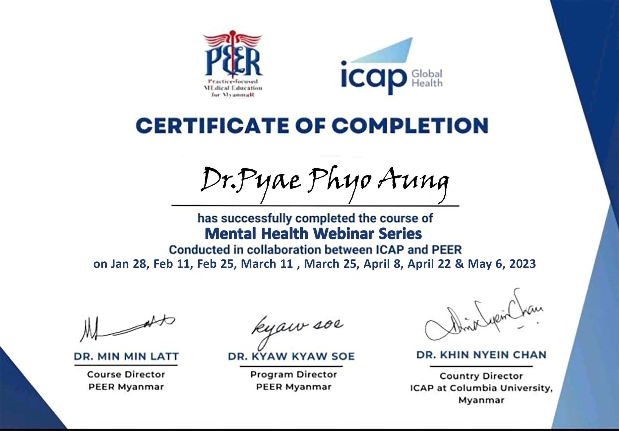 Fake icap global health Medical Certificate PSD Templates
