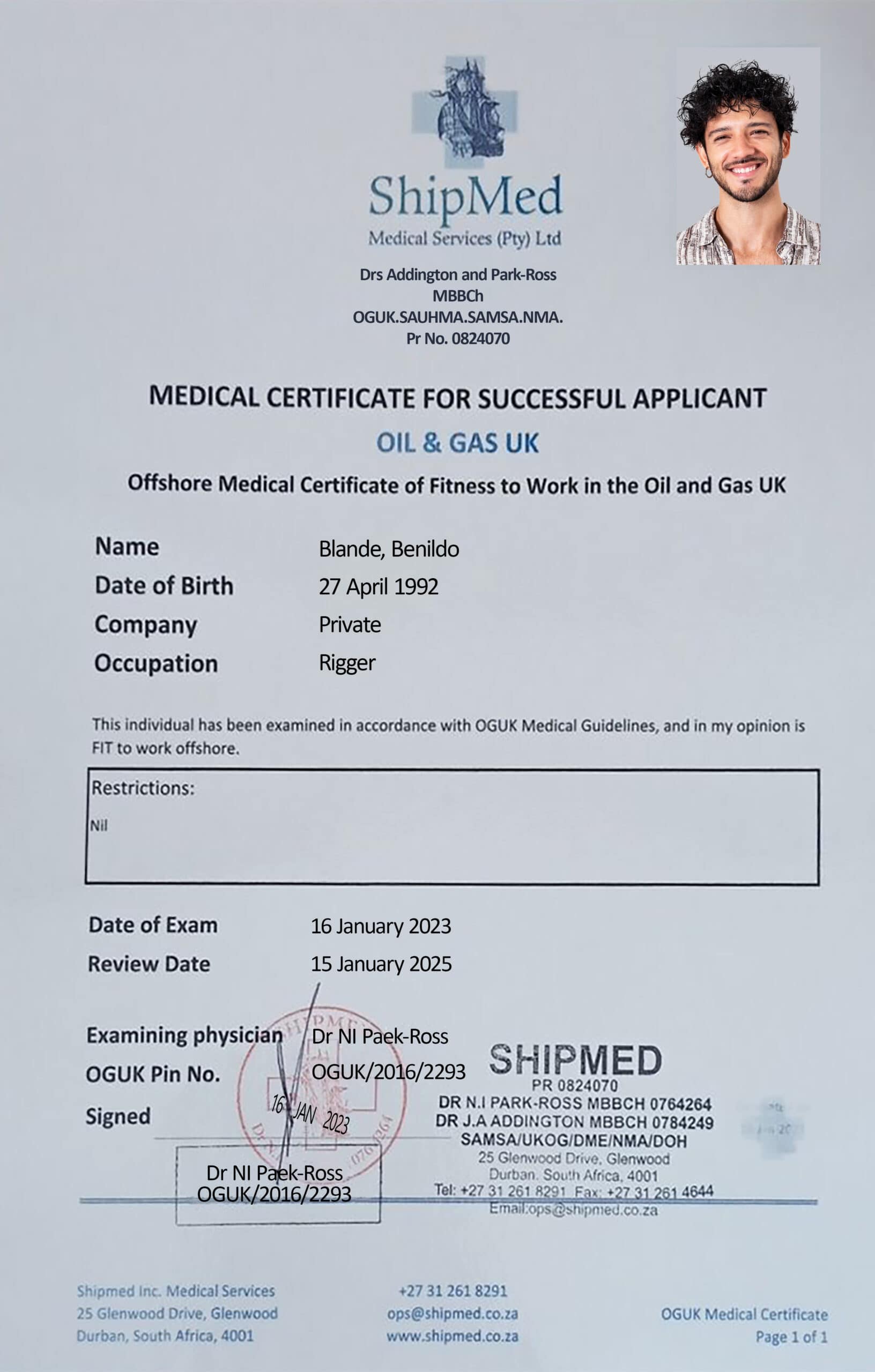 Fake shipmed service Medical Certificate PSD Templates