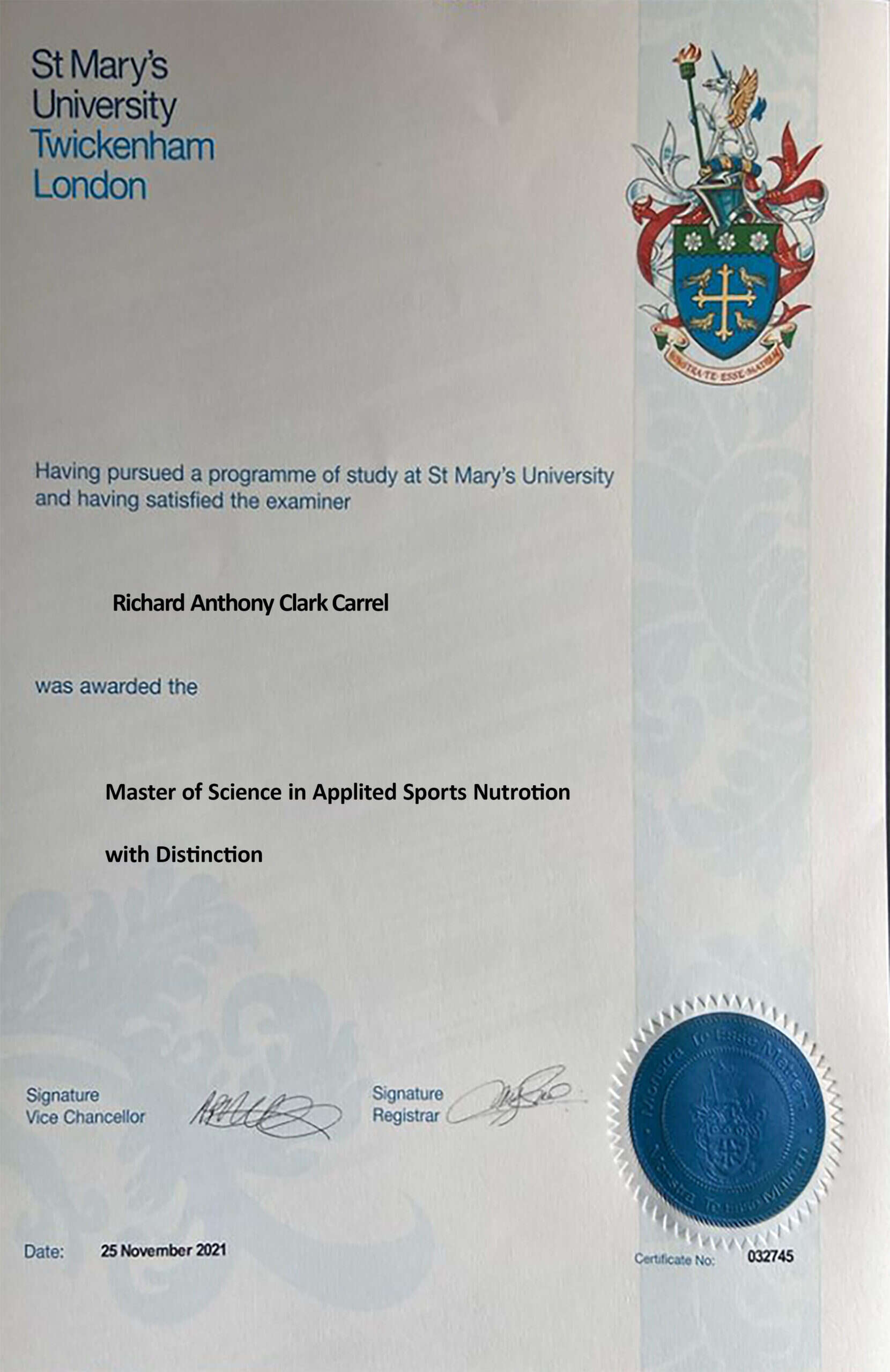 Authentic-Looking Fake certificate from Mary's University Authentic-Looking Fake certificate from Mary's University