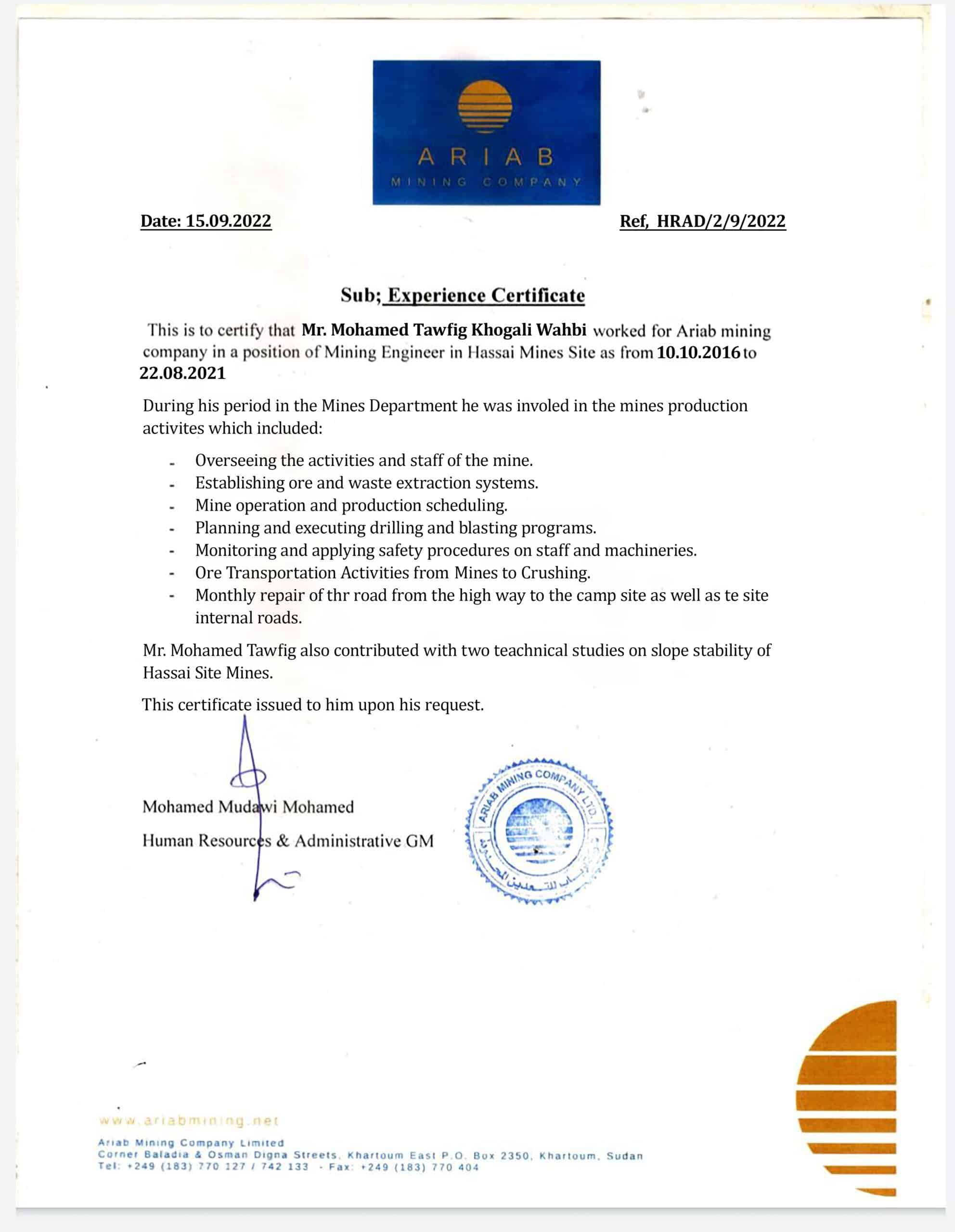 Purchase Realistic Fake abriab mining company Experience Certificate Templates Easily Editable Purchase Realistic Fake abriab mining company Experience Certificate Templates Easily Editable