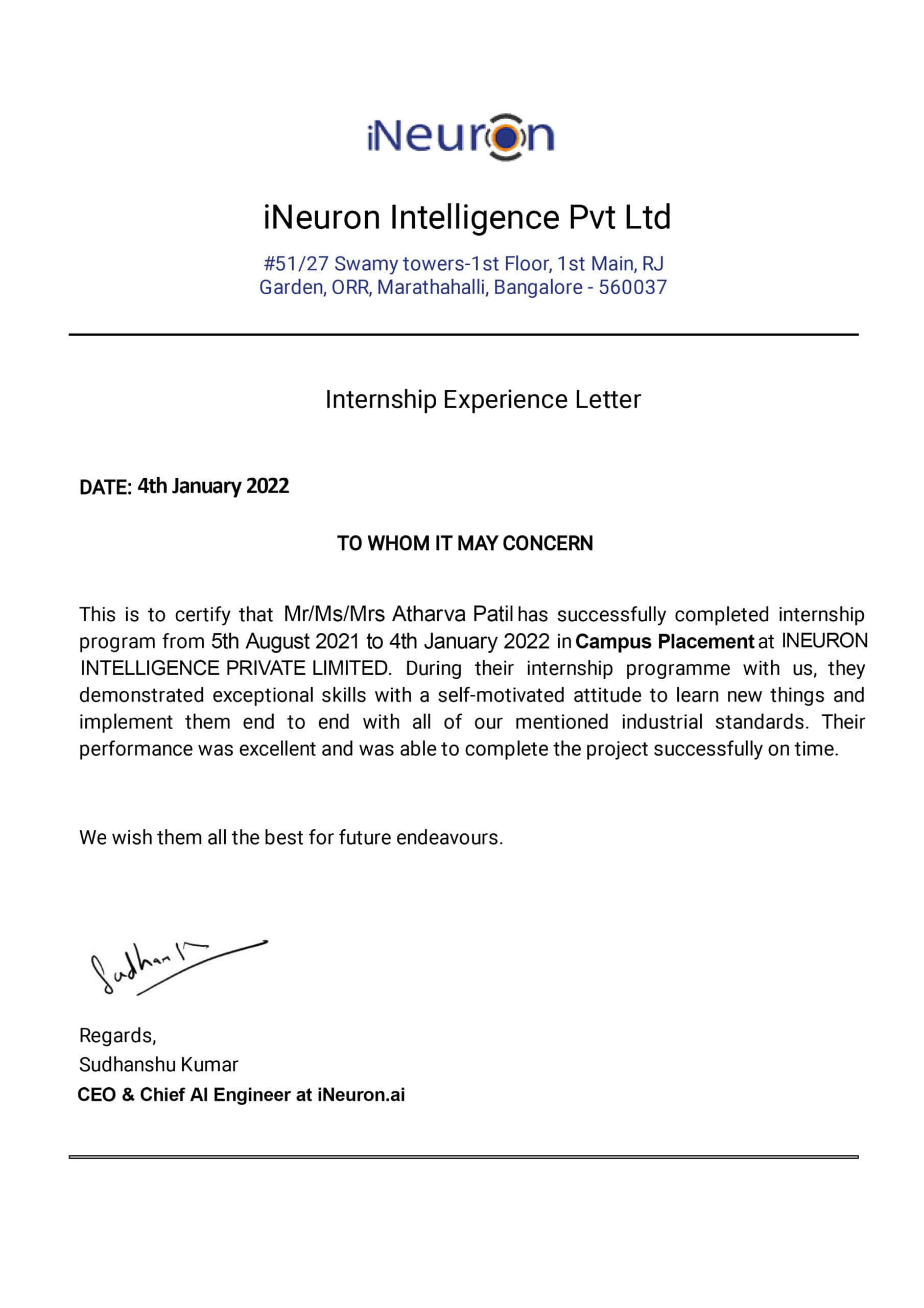 Purchase Realistic Fake ineuron company Experience Certificate Templates Easily Editable Purchase Realistic Fake ineuron company Experience Certificate Templates Easily Editable