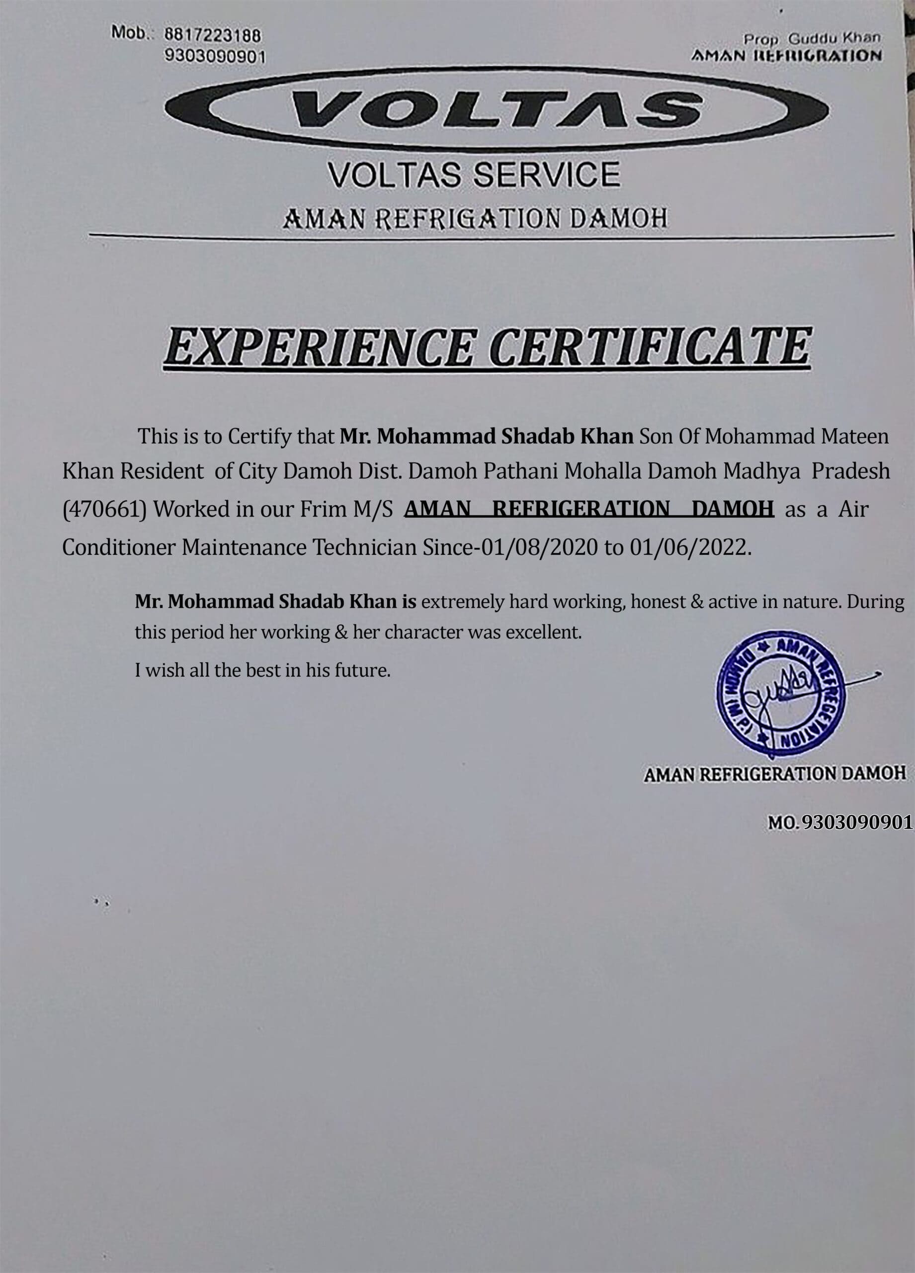 Purchase Realistic Fake voltas company Experience Certificate Templates Easily Editable Purchase Realistic Fake voltas company Experience Certificate Templates Easily Editable