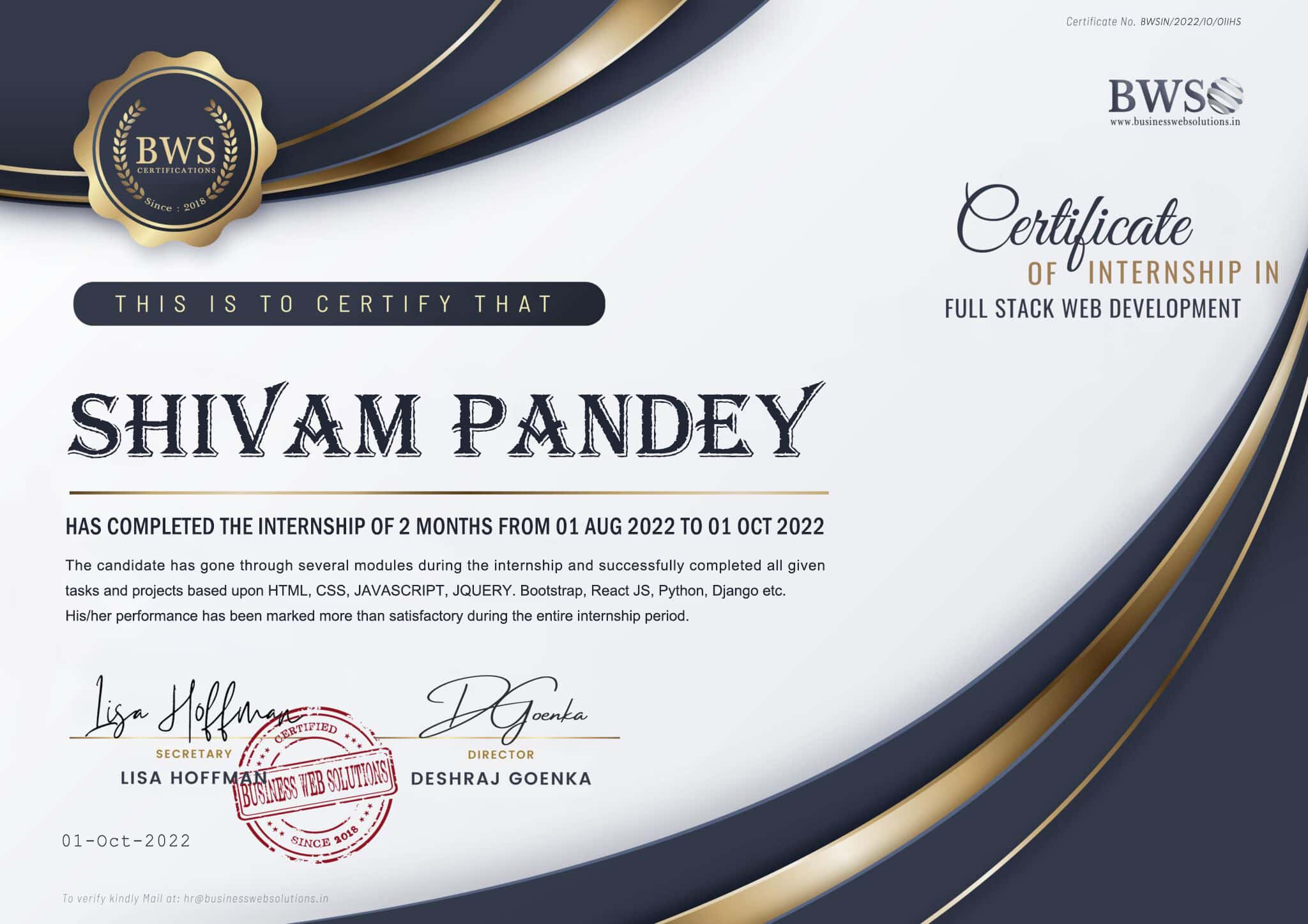 Stand Out with a Customizable BWS Internship Certificate PSD Template Stand Out with a Customizable BWS Internship Certificate PSD Template