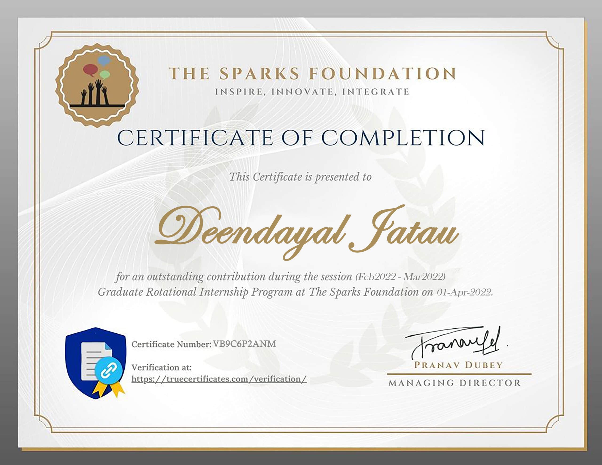 Stand Out with a Customizable THE SPARK foundation Internship Certificate PSD Template Stand Out with a Customizable THE SPARK foundation Internship Certificate PSD Template