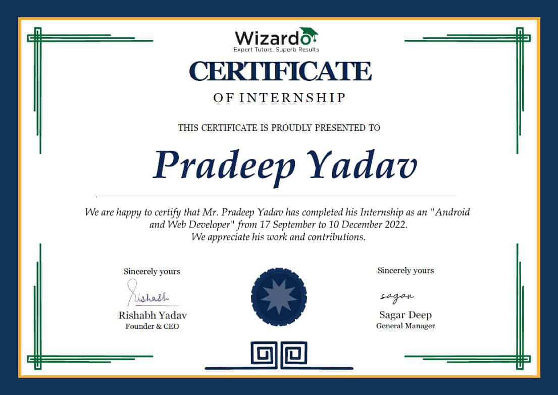 Stand Out with a Customizable wizardo Internship Certificate PSD Template Stand Out with a Customizable wizardo Internship Certificate PSD Template